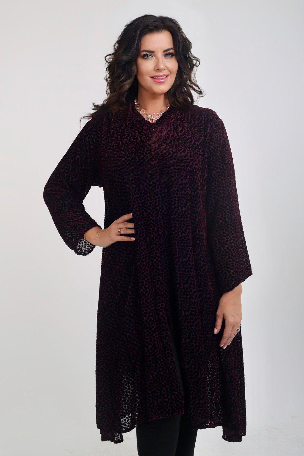 Grizas devore spot jacket - Burgundy