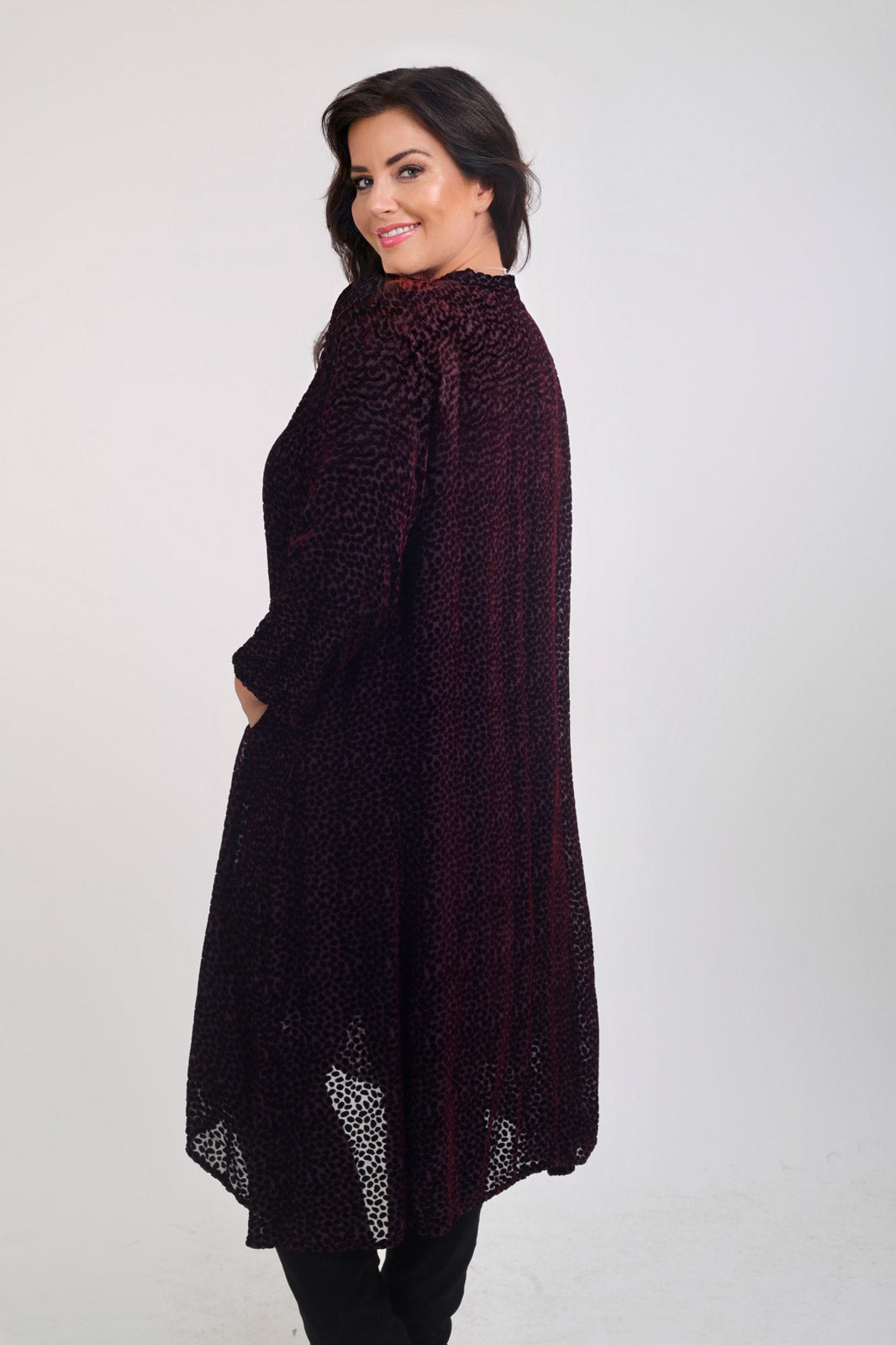 Grizas devore spot jacket - Burgundy