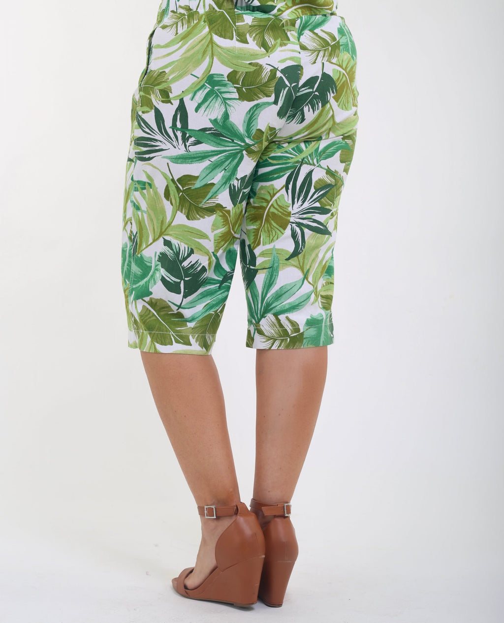 Verpass linen mix palm print shorts - Greens
