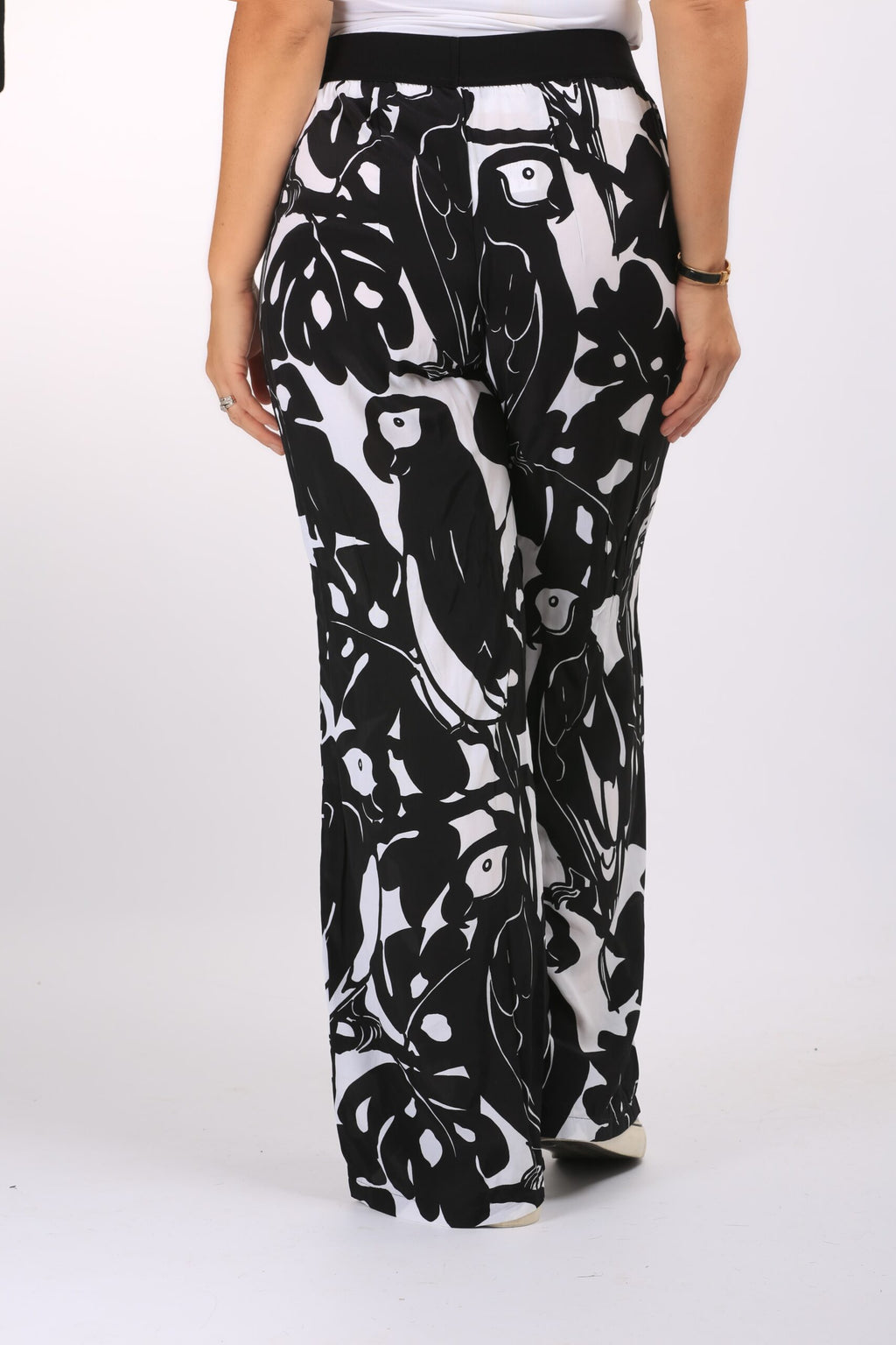 See You fun print palazzos - Black/White