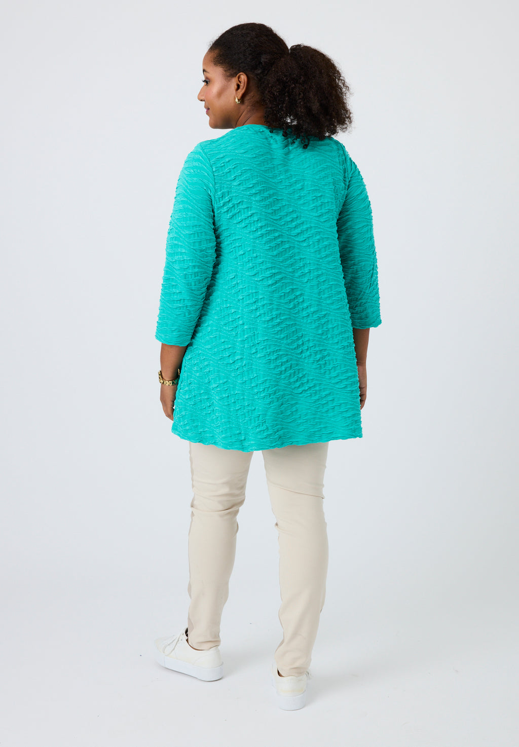 Pont Neuf Cam jersey texture tunic - Aqua