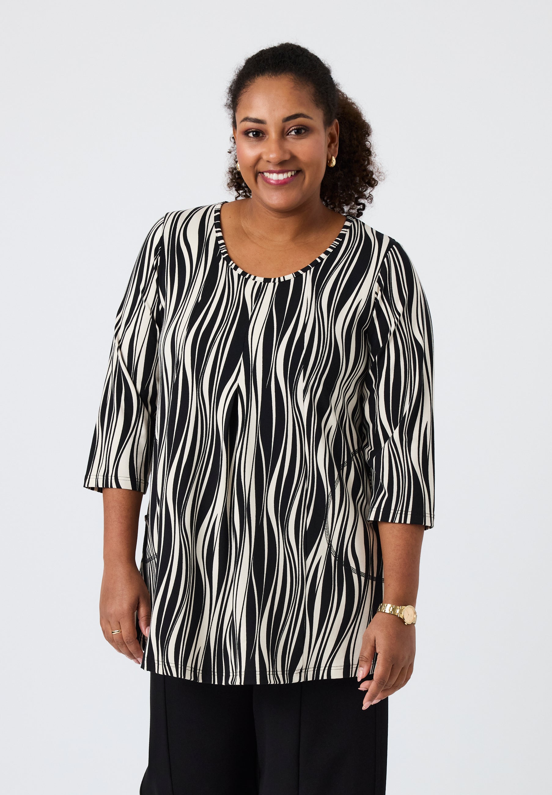 Pont Neuf Emine jersey tunic - Black/White