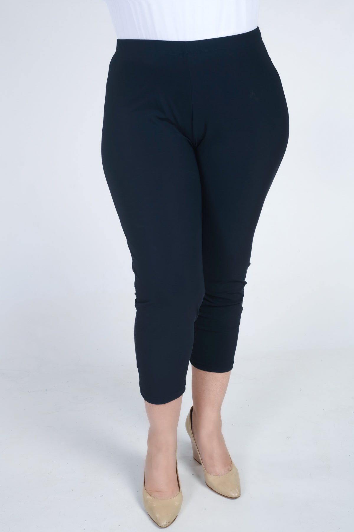 Doris Streich silky jersey crop leggings - Navy