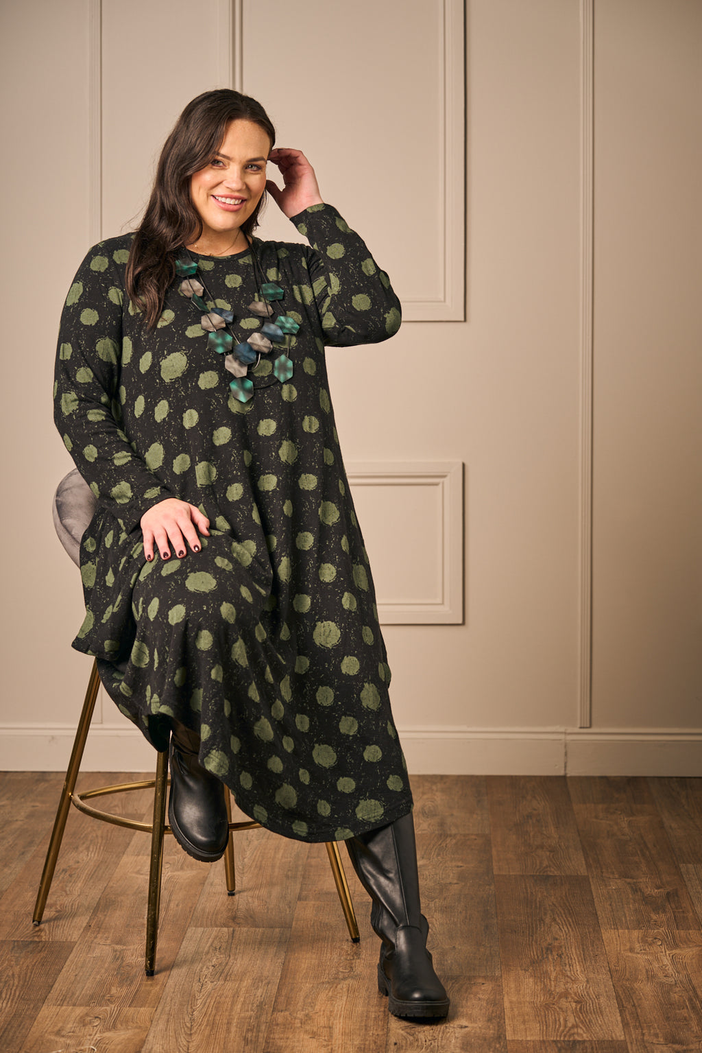 Orientique jersey bubble dress - Black