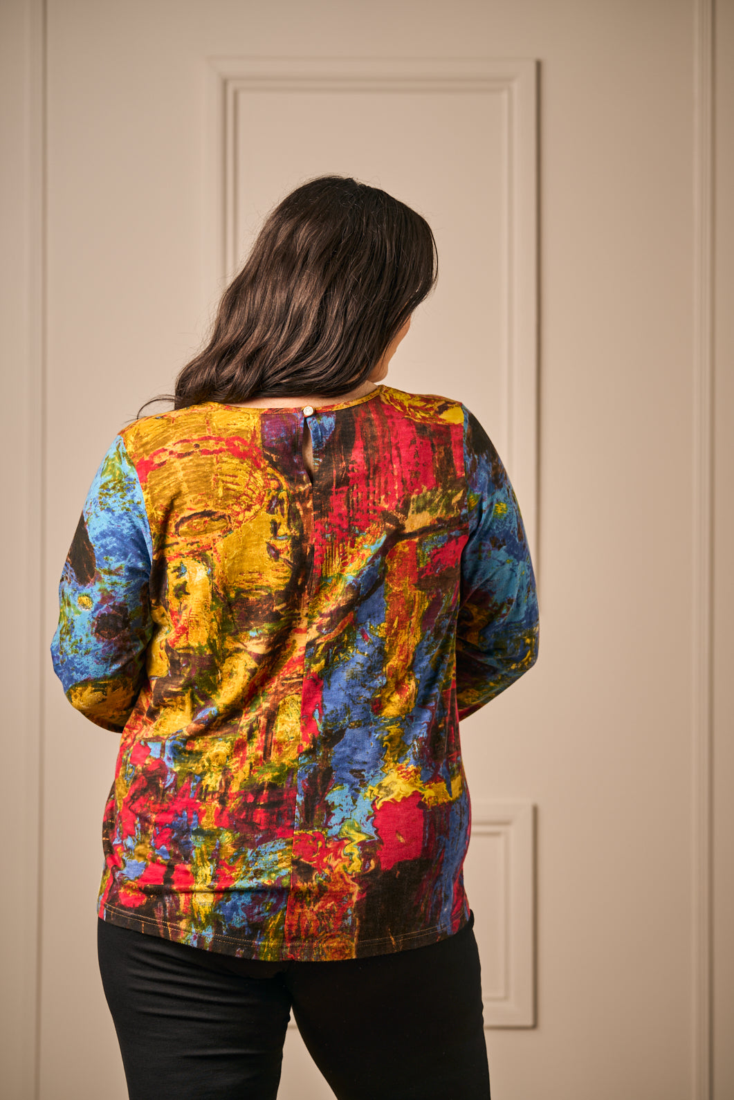 Orientique V neck tee - Mustard