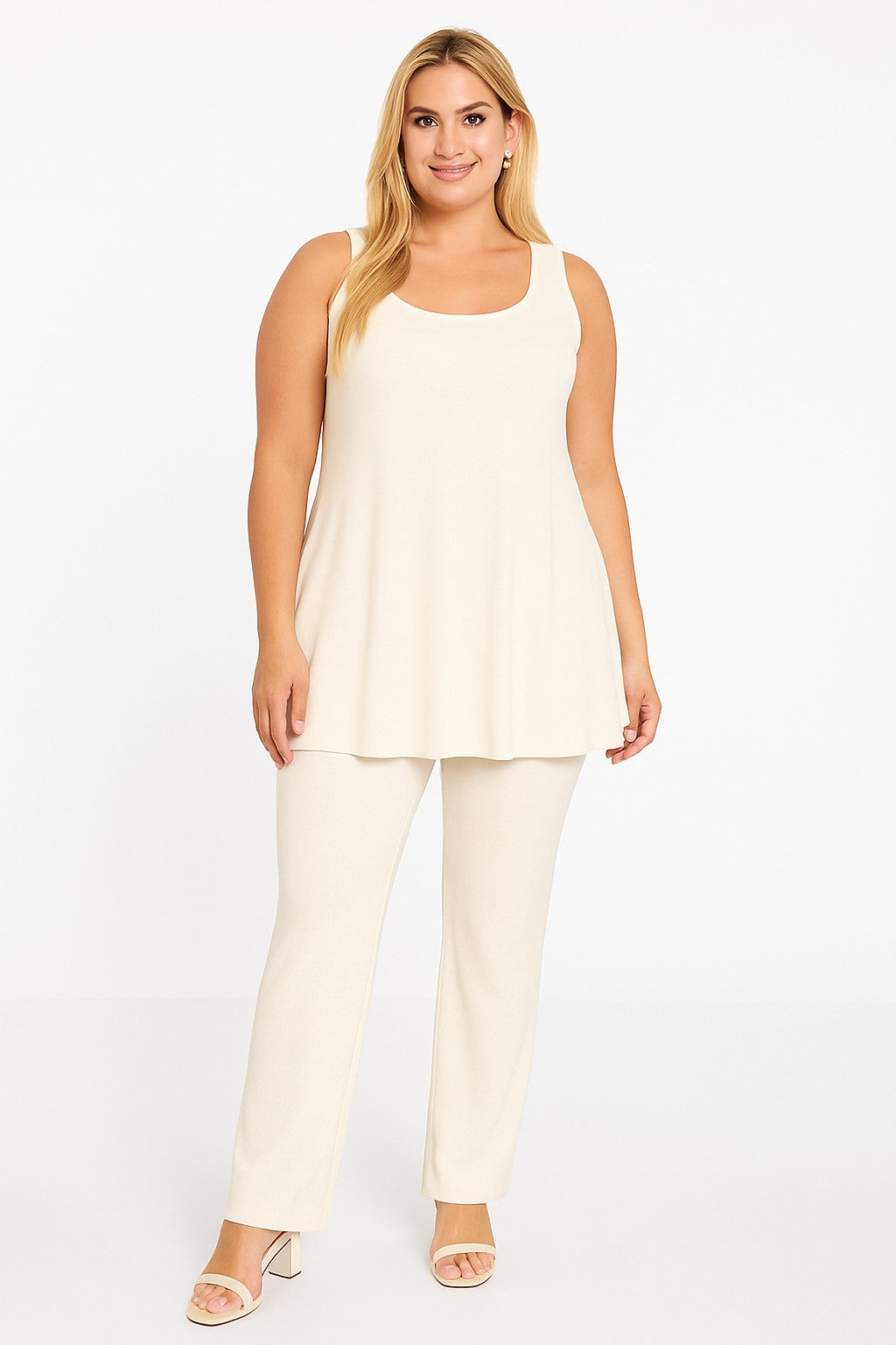 Yoek silky jersey trousers - Cream