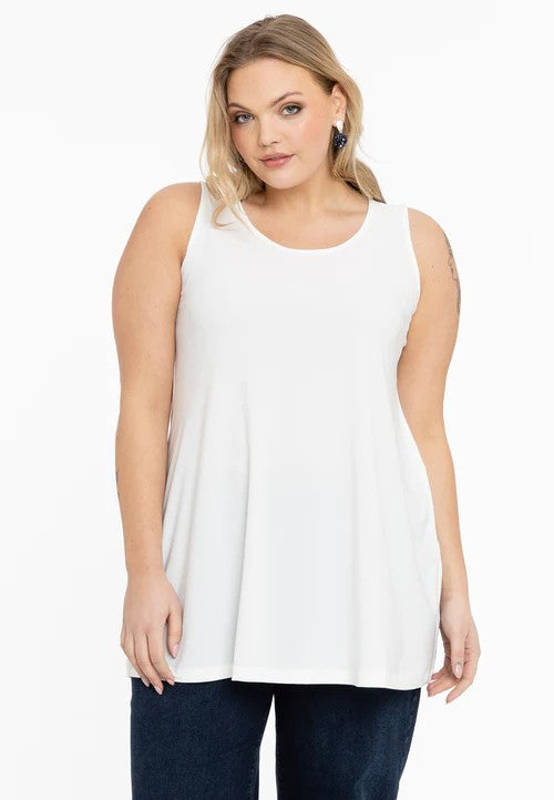 Yoek silky jersey vest - Cream