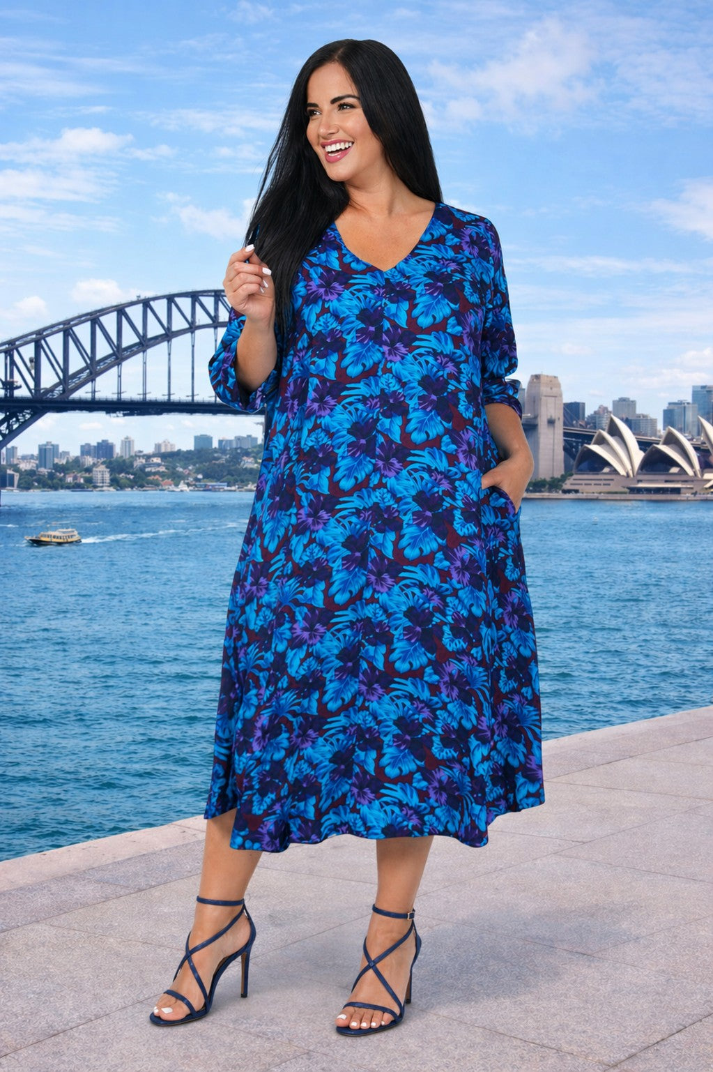 Angel Circle A line dress - Blue/Purple