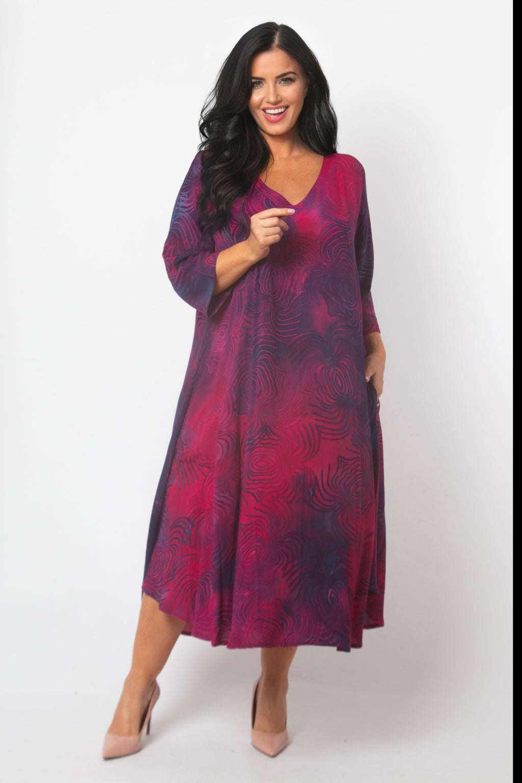 Angel Circle A line dress - Pink/Blue