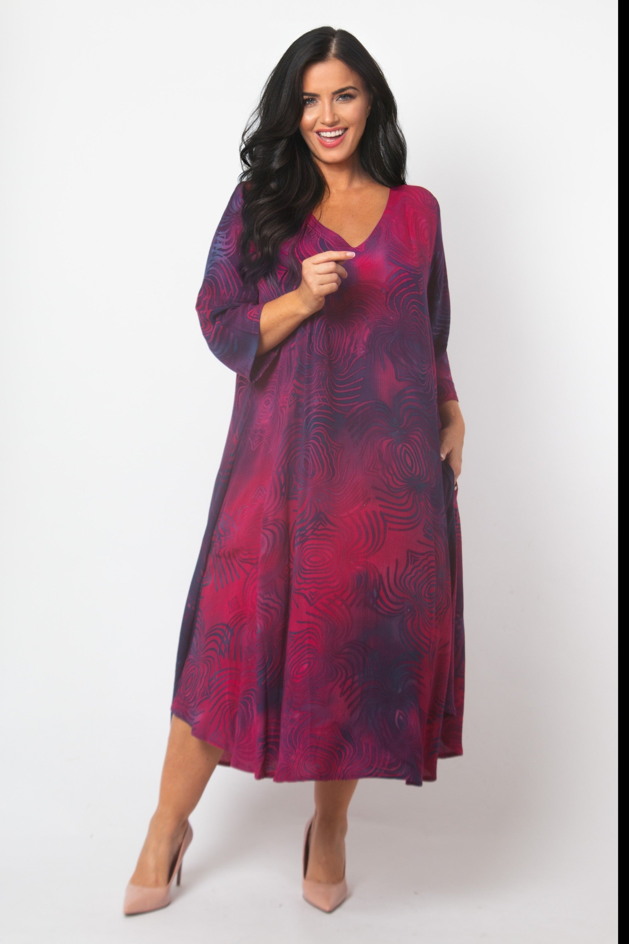 Angel Circle A line dress - Pink/Blue