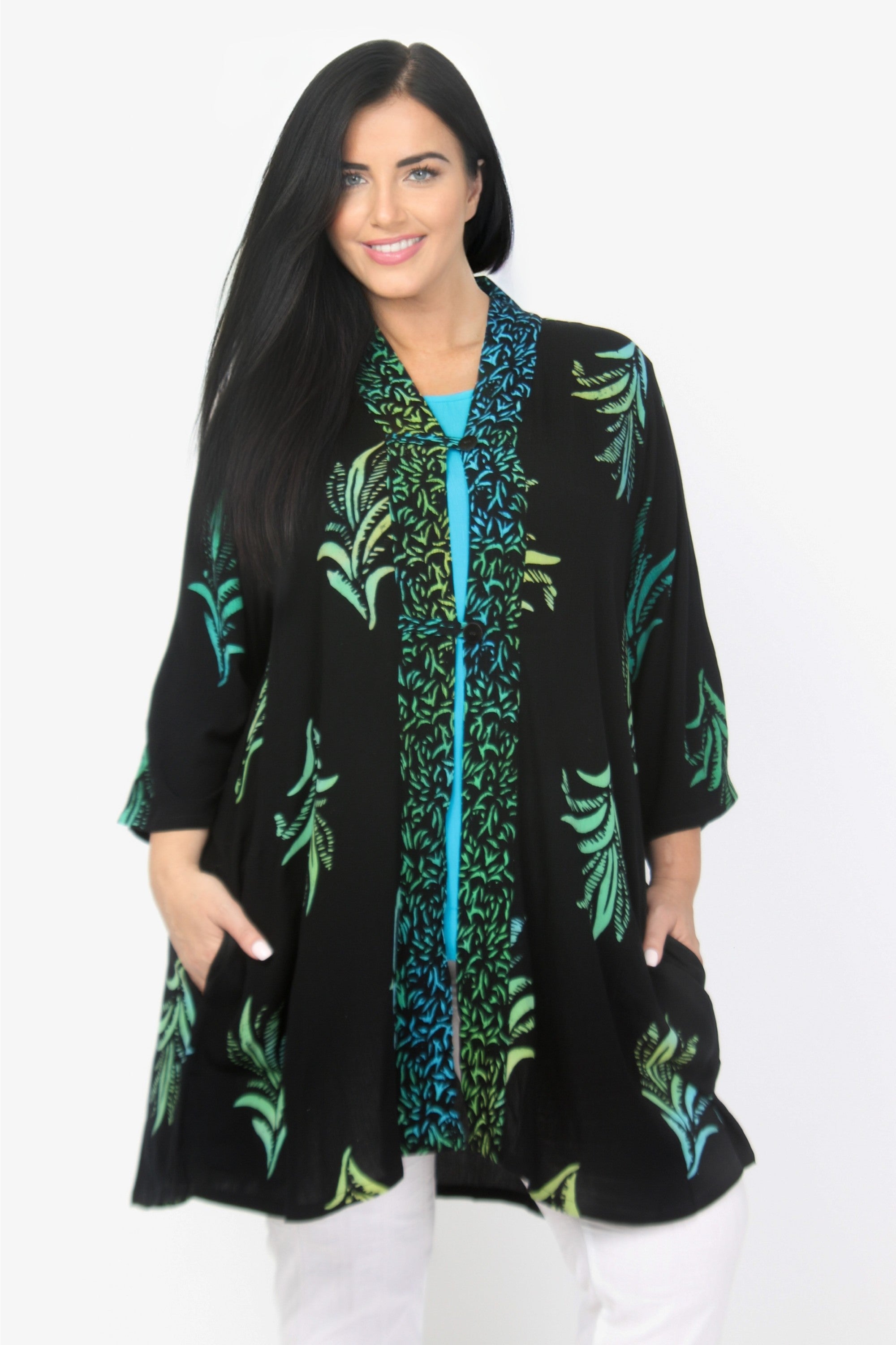 Angel Circle kimono jacket - Turquoise