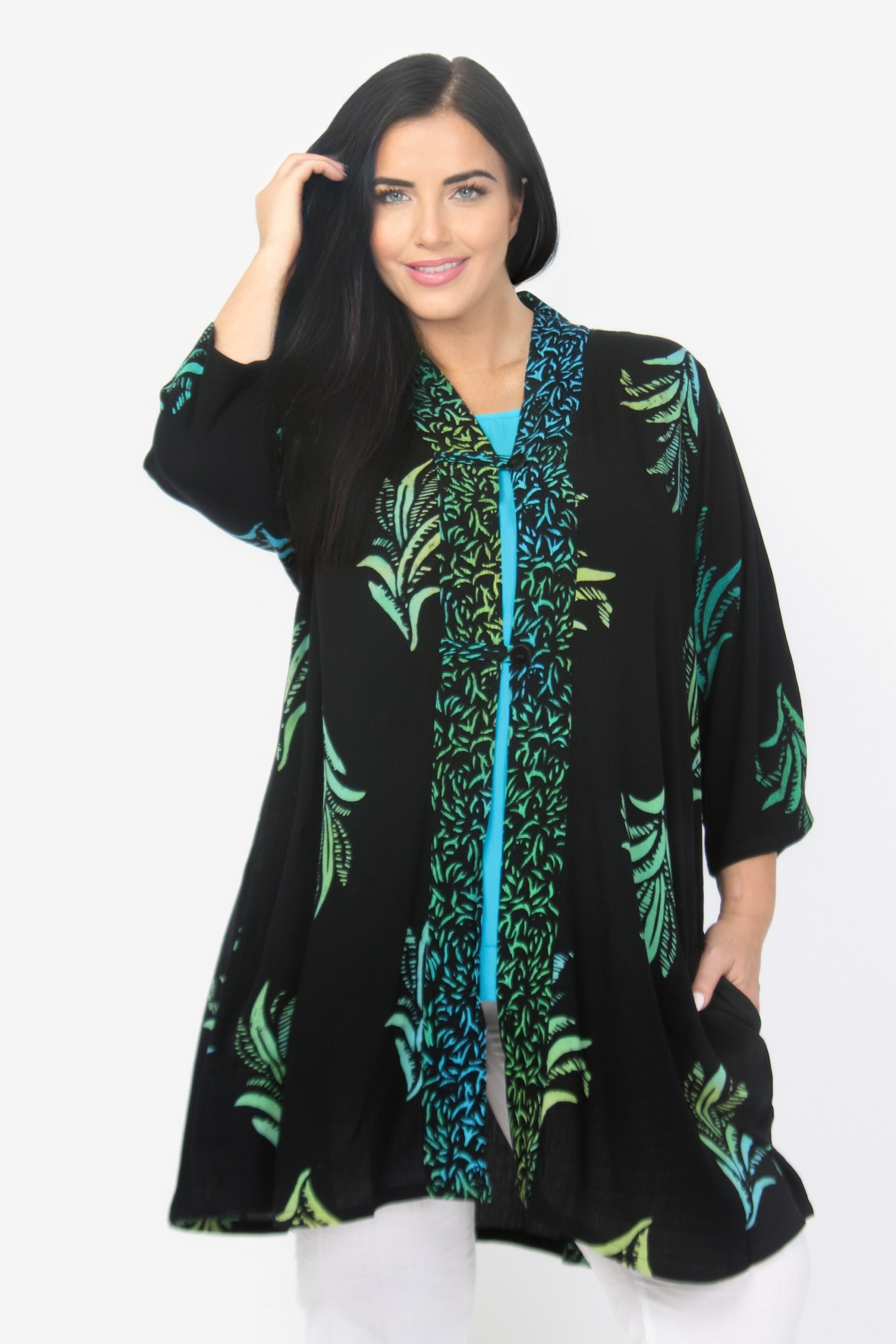 Angel Circle kimono jacket - Turquoise