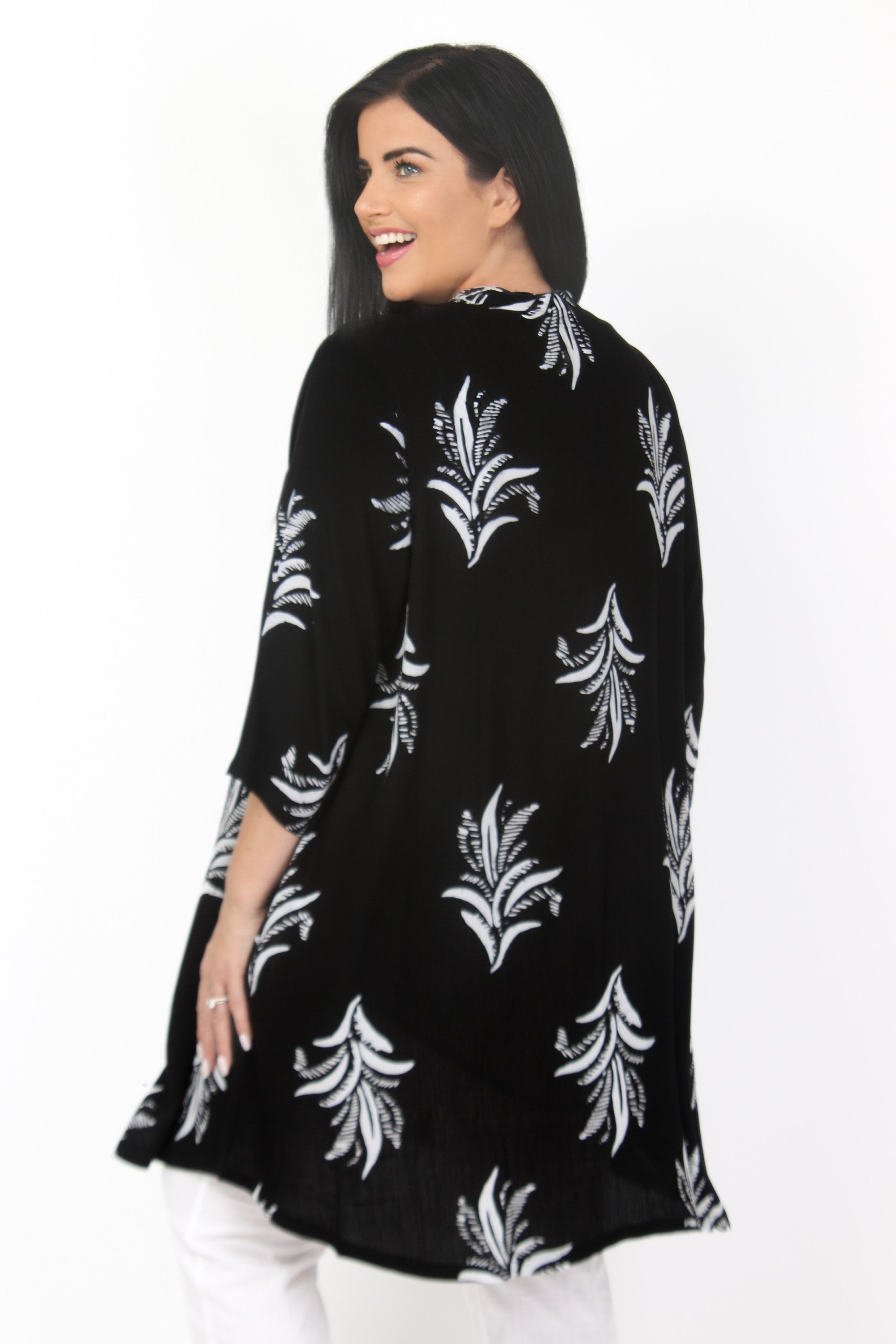 Angel Circle kimono jacket - Black/White