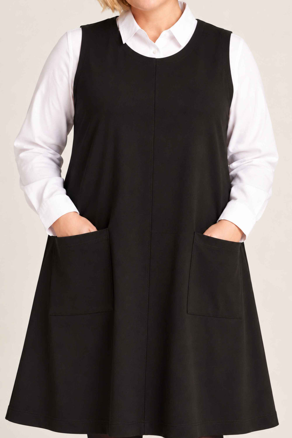 Ciso jersey pinafore dress - Black