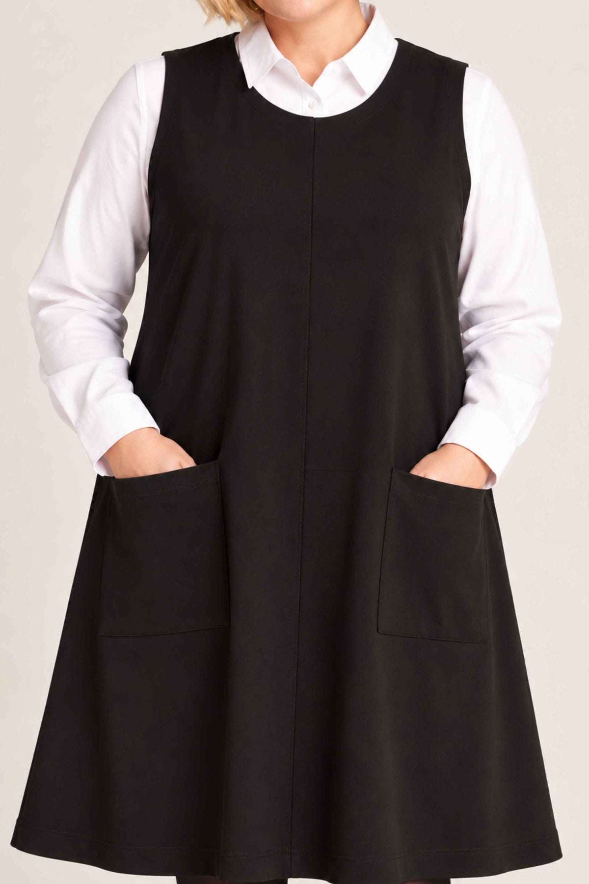 Ciso jersey pinafore dress - Black