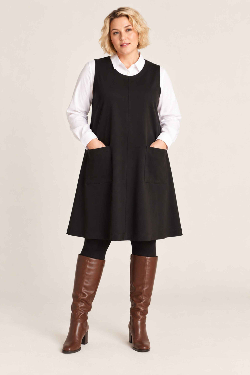 Ciso jersey pinafore dress - Black