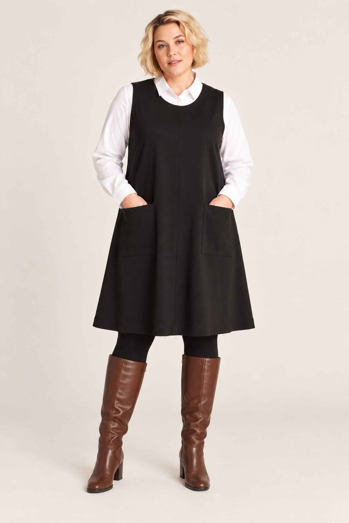 Ciso jersey pinafore dress - Black