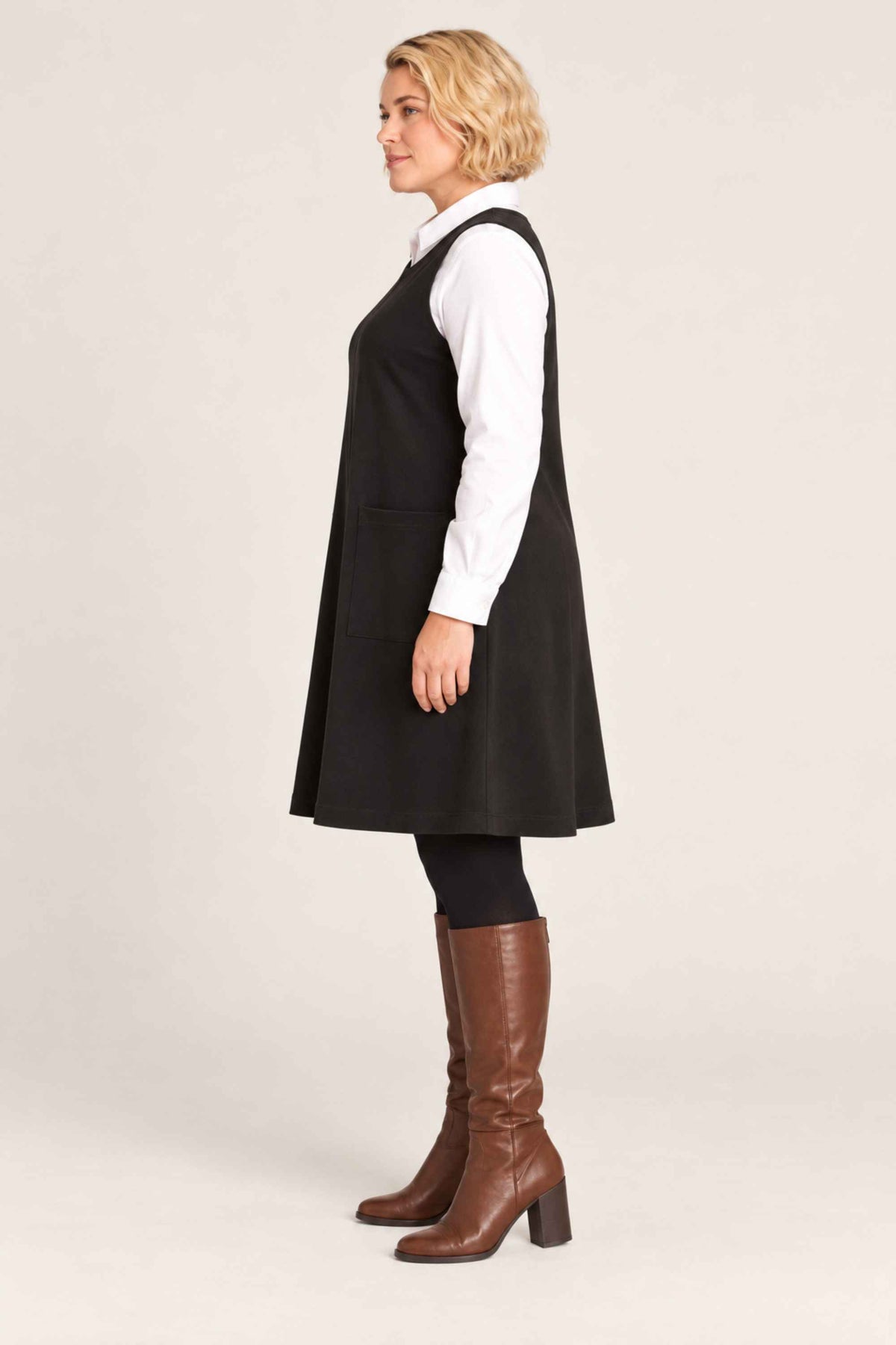 Ciso jersey pinafore dress - Black