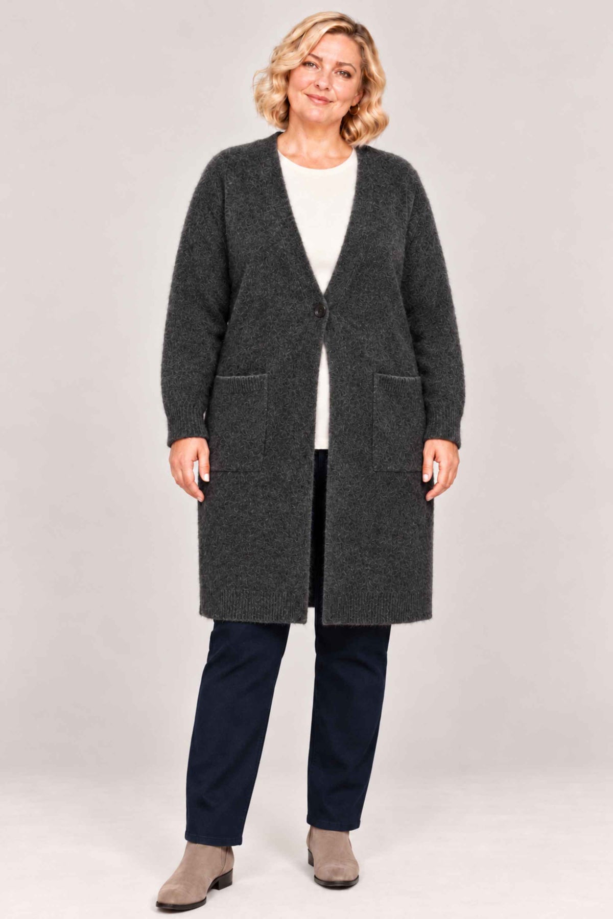Ciso long cardi - Dark Grey
