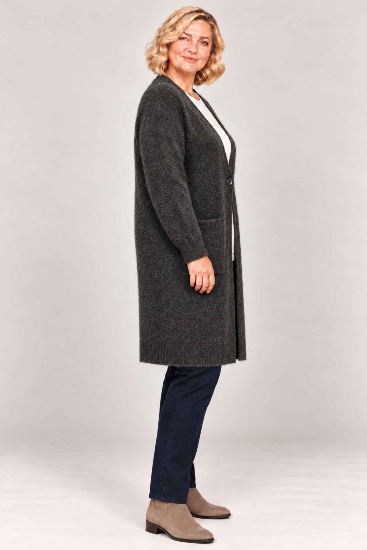 Ciso long cardi - Dark Grey