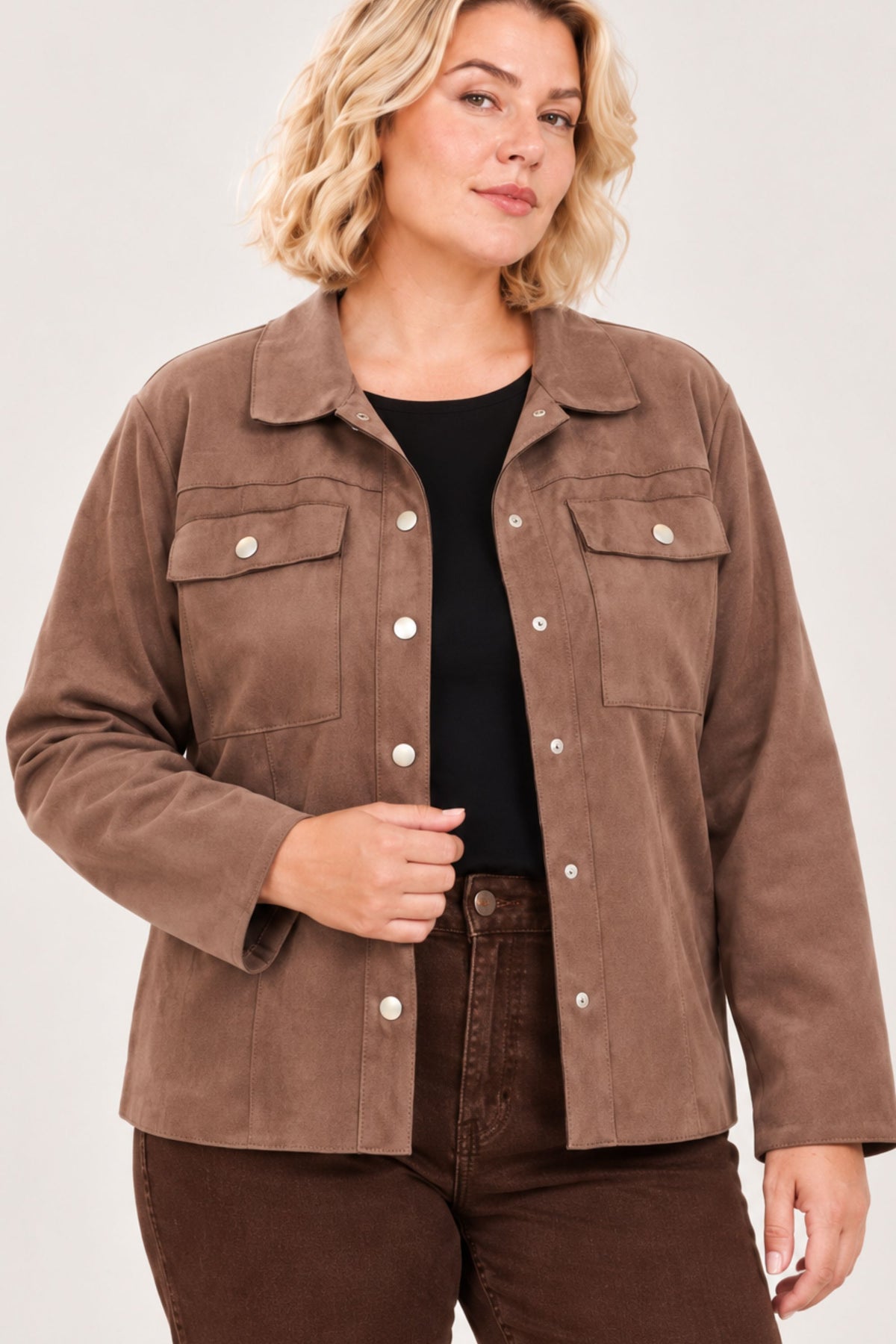Ciso suedette jacket - Chocolate
