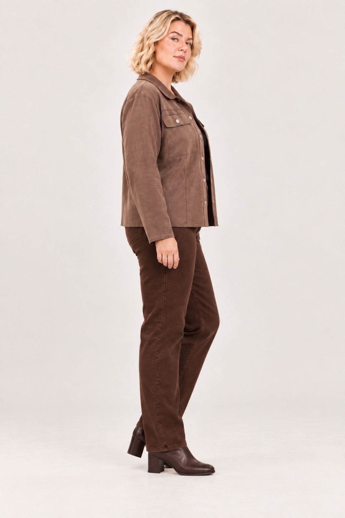 Ciso suedette jacket - Chocolate