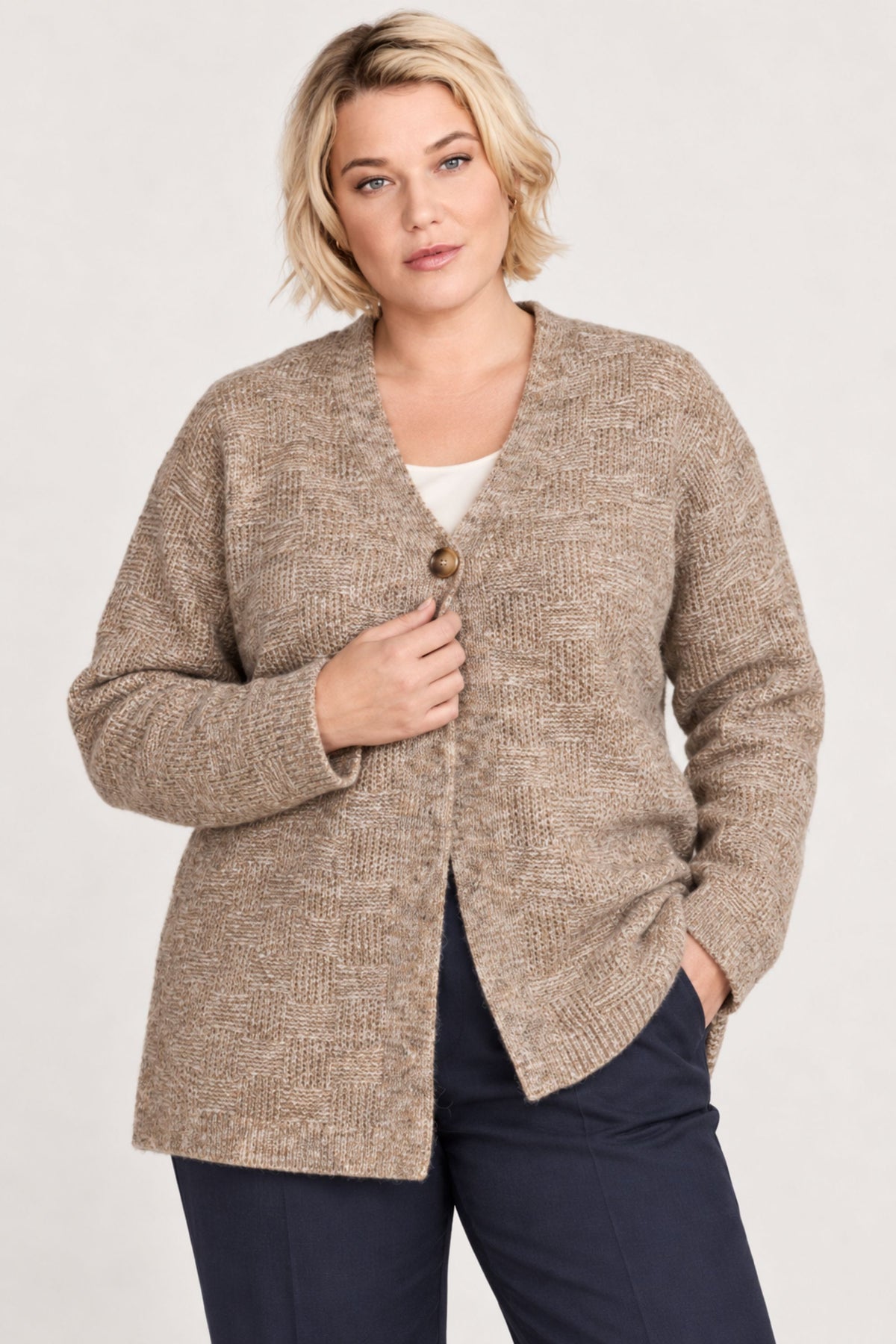 Ciso textured cardi - Beige