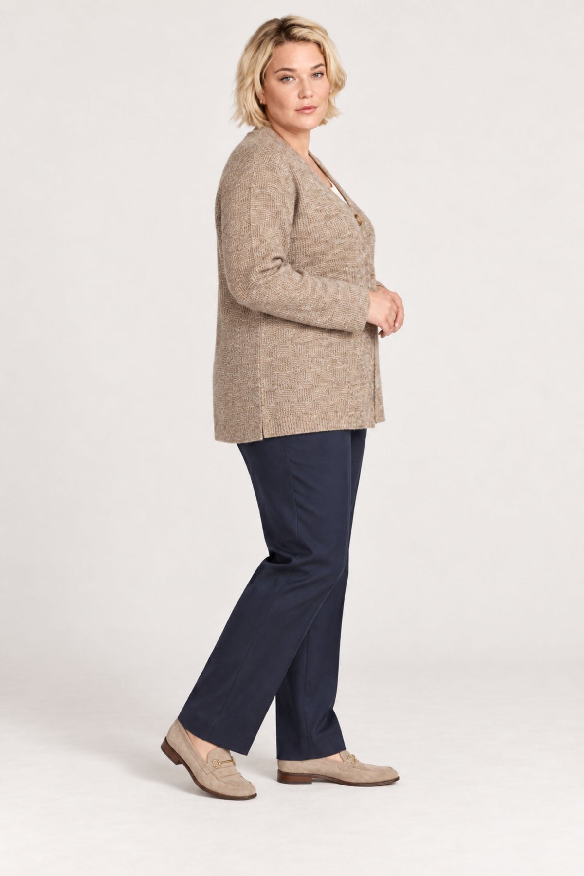 Ciso textured cardi - Beige
