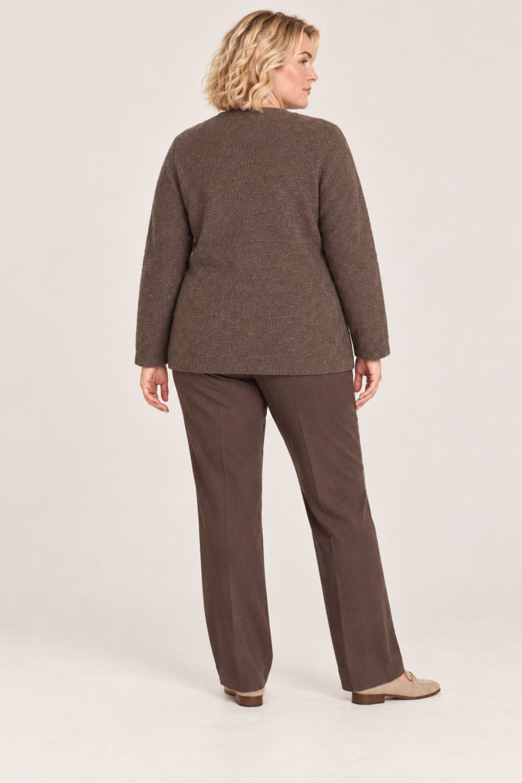 Ciso textured cardi - Fudge