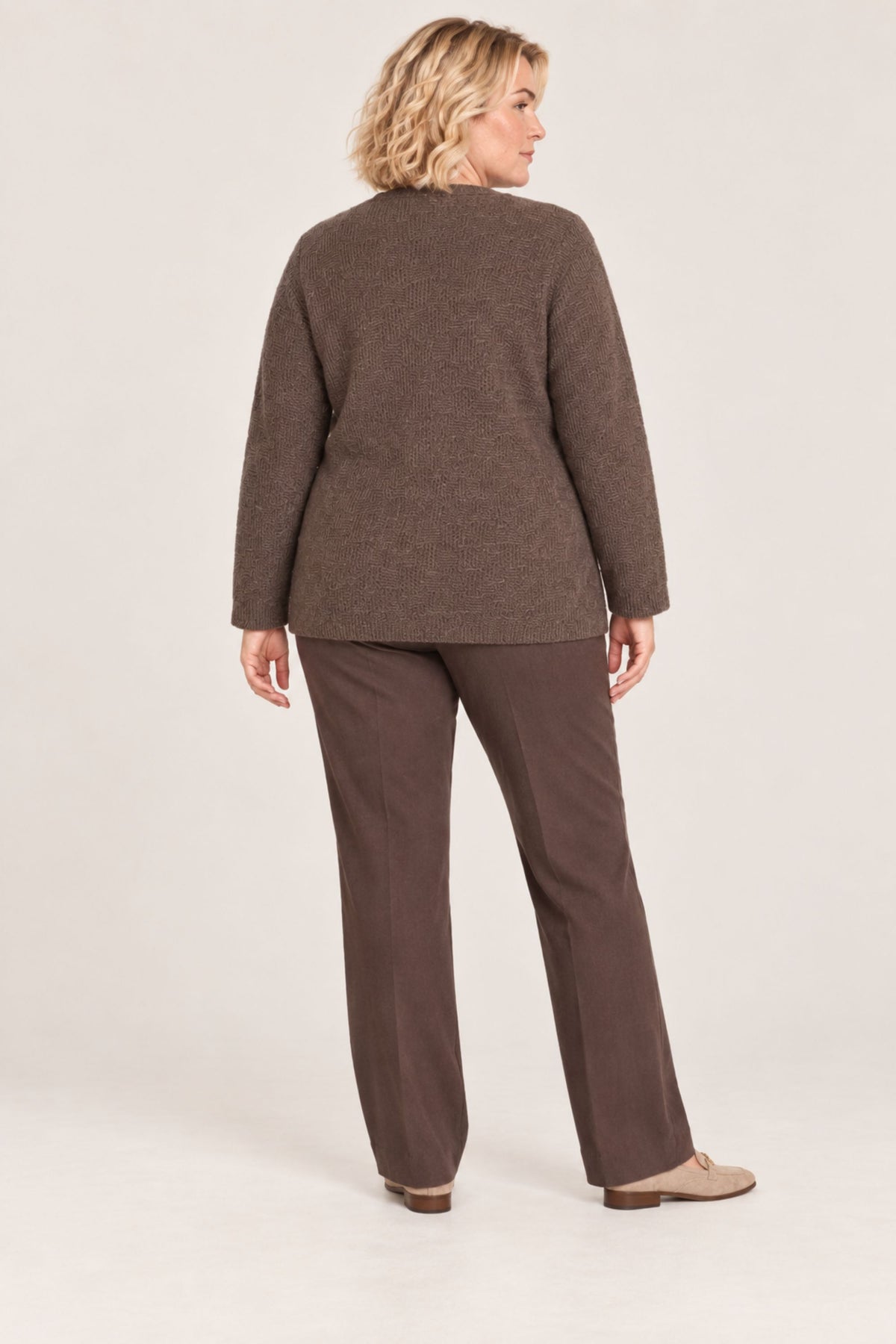 Ciso textured cardi - Fudge