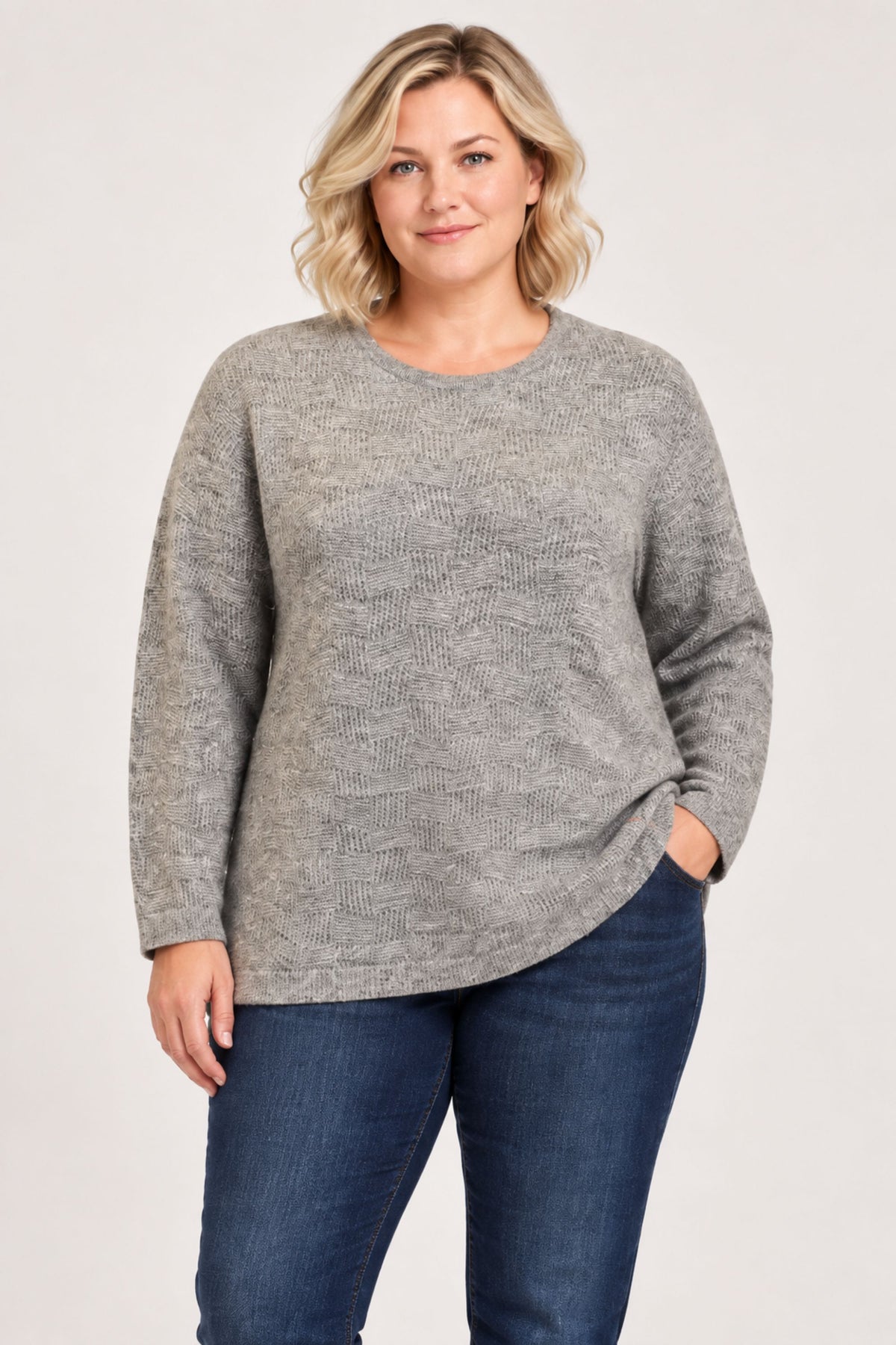 Ciso textured jumper - Silver Grey
