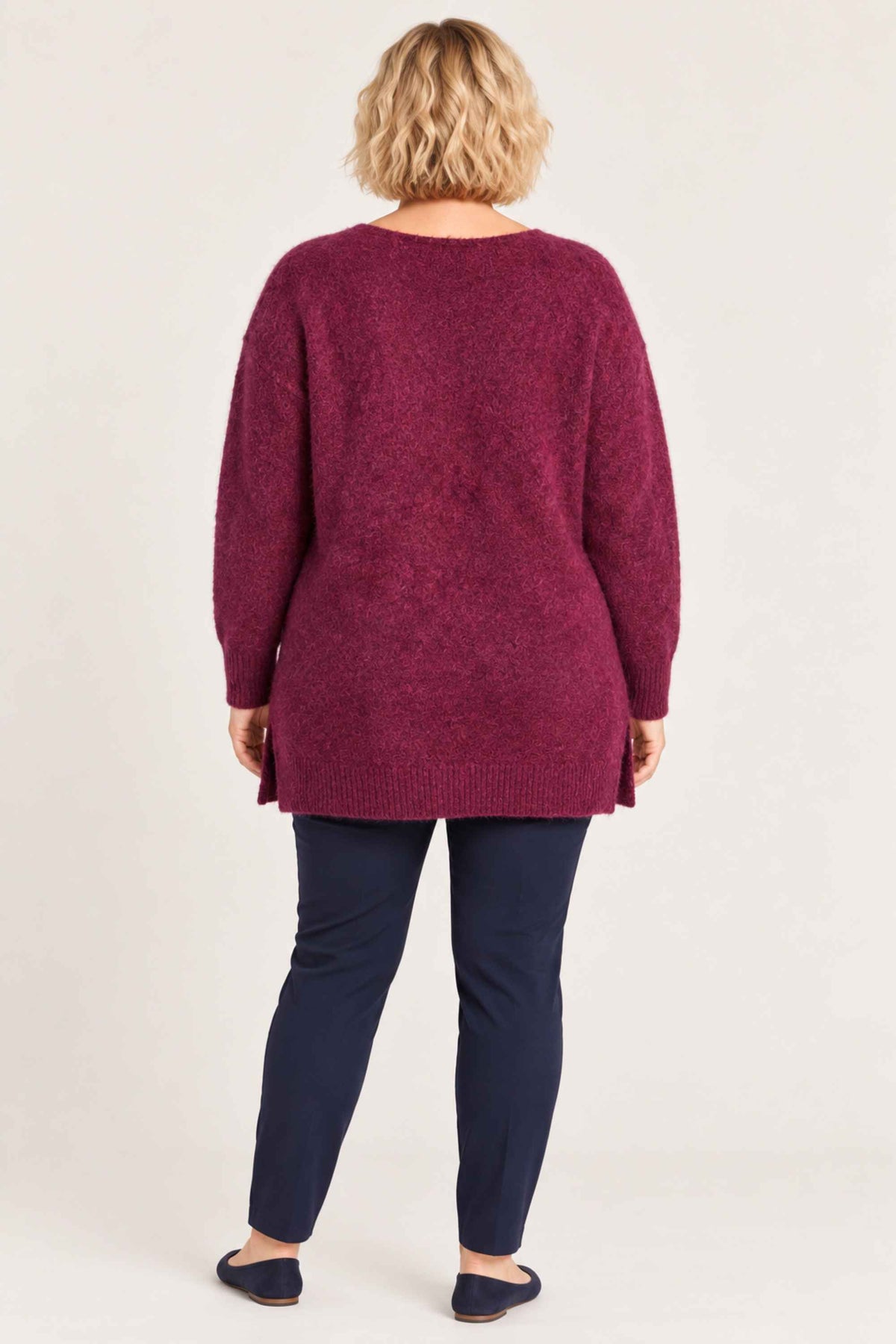 Ciso v neck jumper - Berry