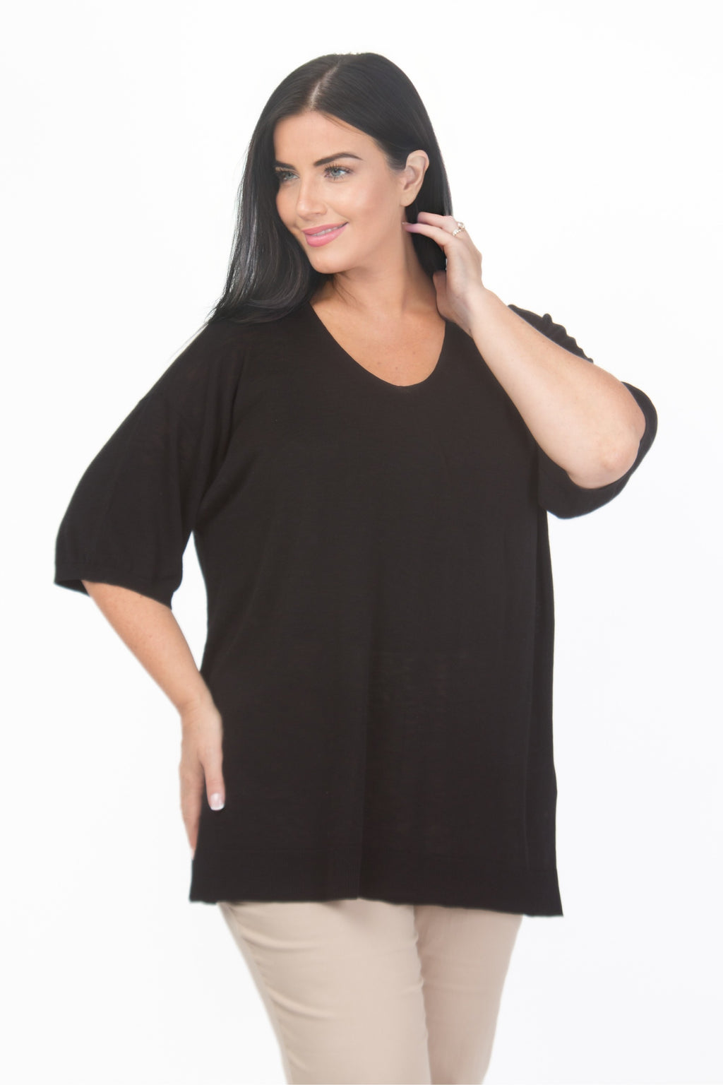 Ciso fine knit jumper - Black