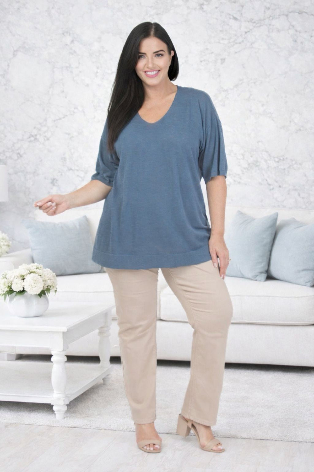 Ciso fine knit jumper - Blue