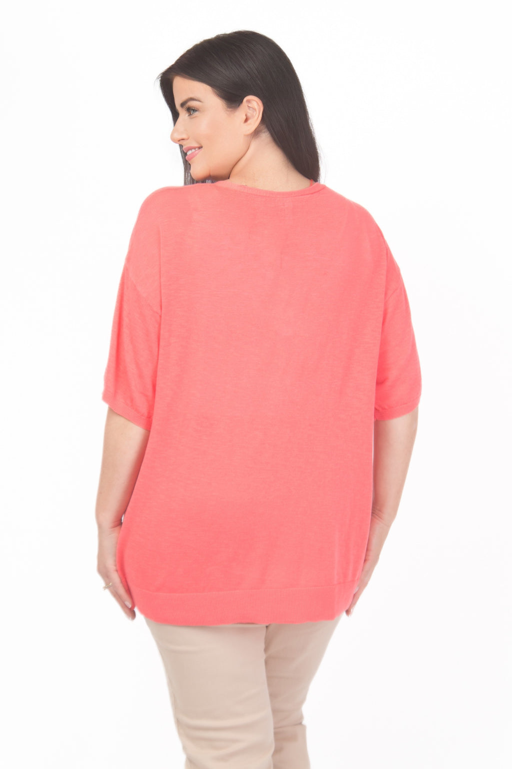 Ciso fine knit jumper - Coral