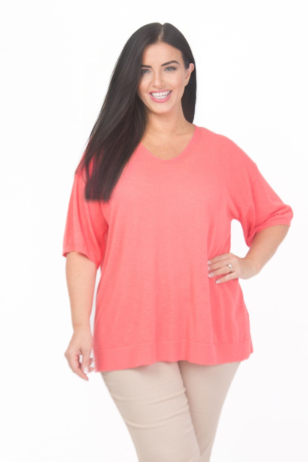 Ciso fine knit jumper - Coral