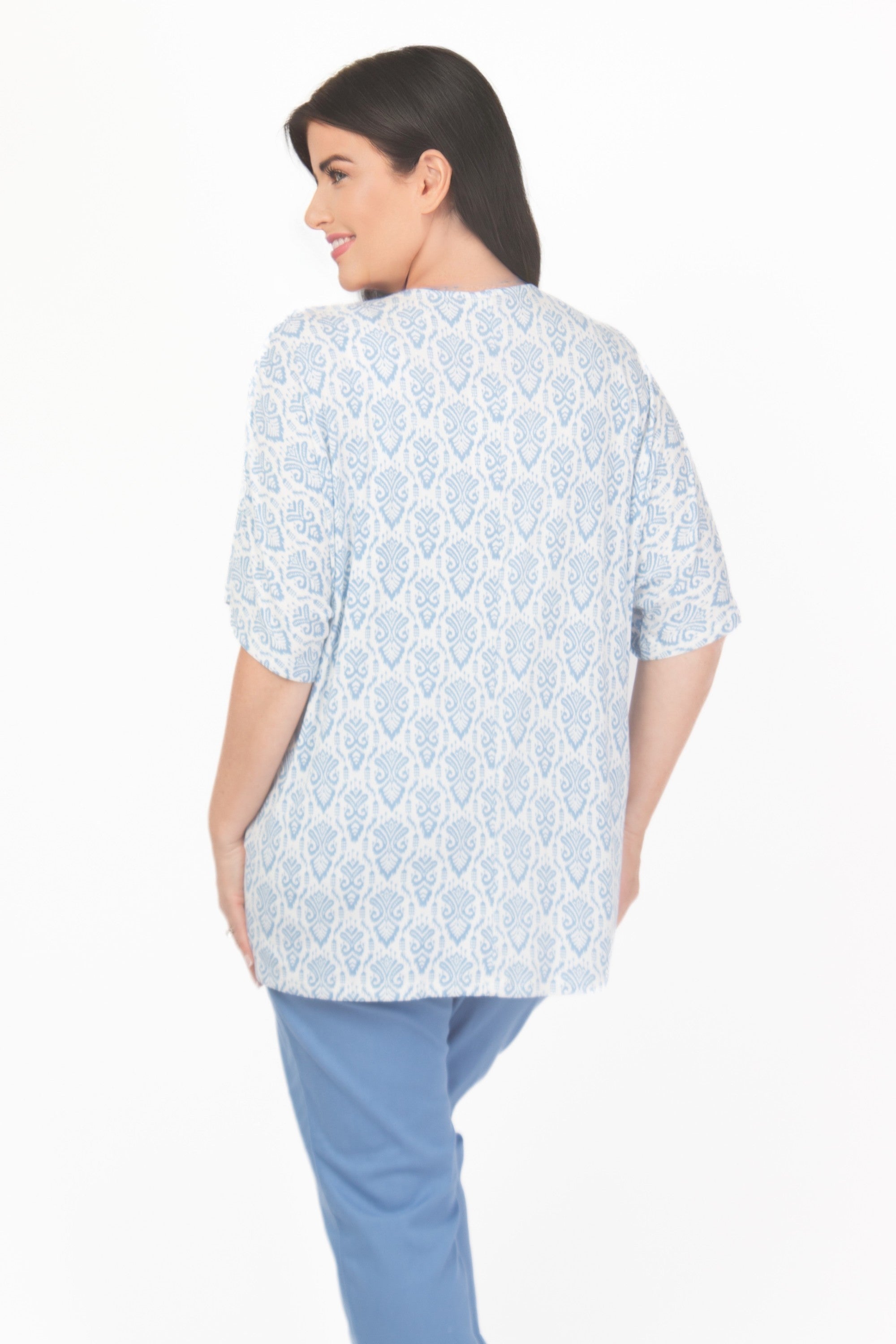 Ciso jersey pleat tee - Blue