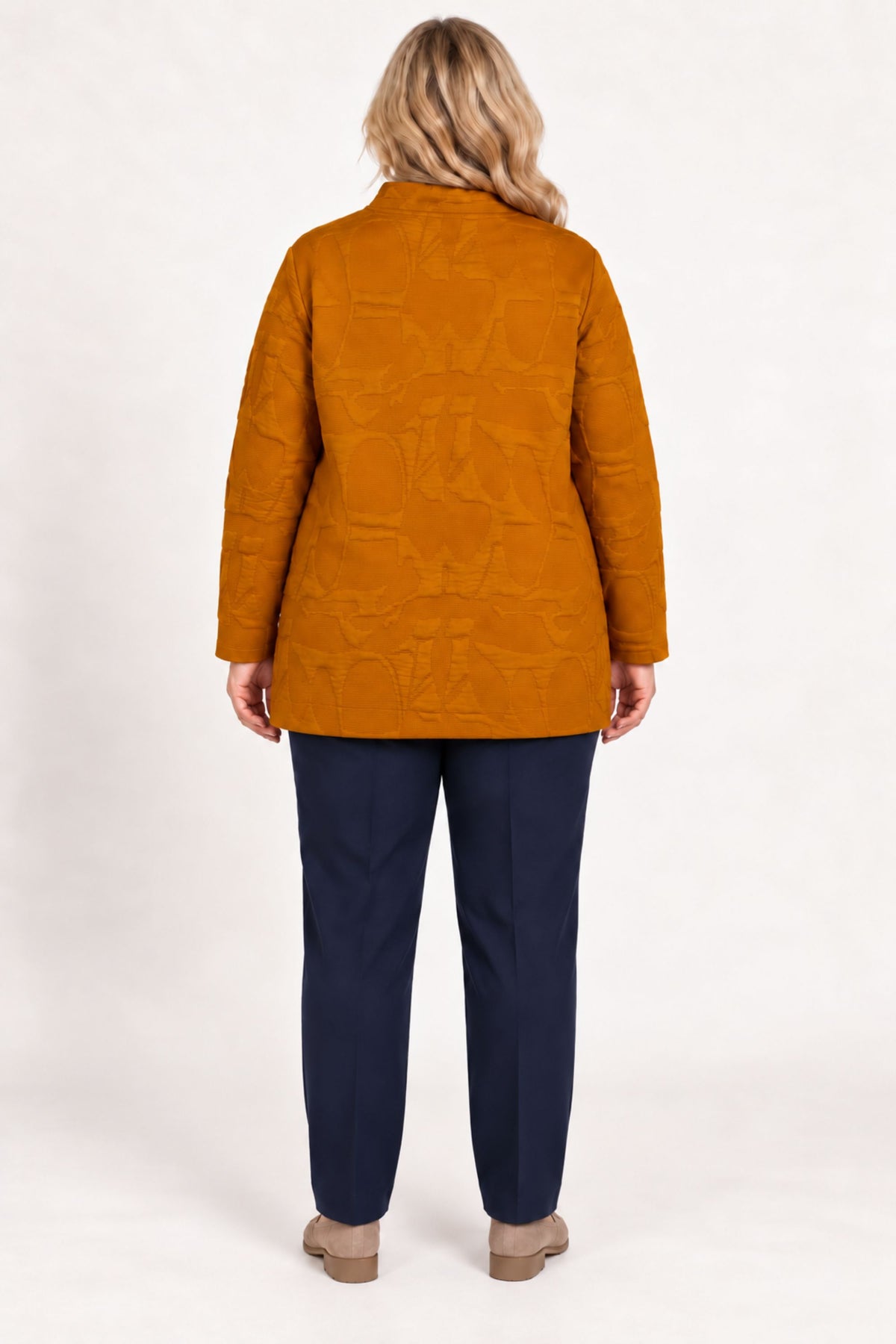 Doris Streich jacquard plain top - Mustard