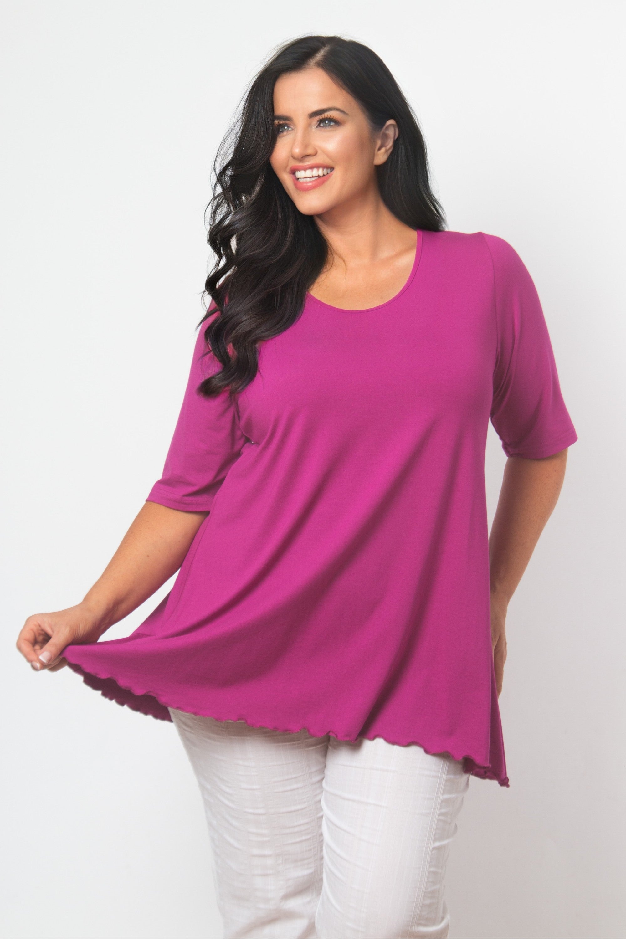 Exelle Saskato plain tee - Fuchsia