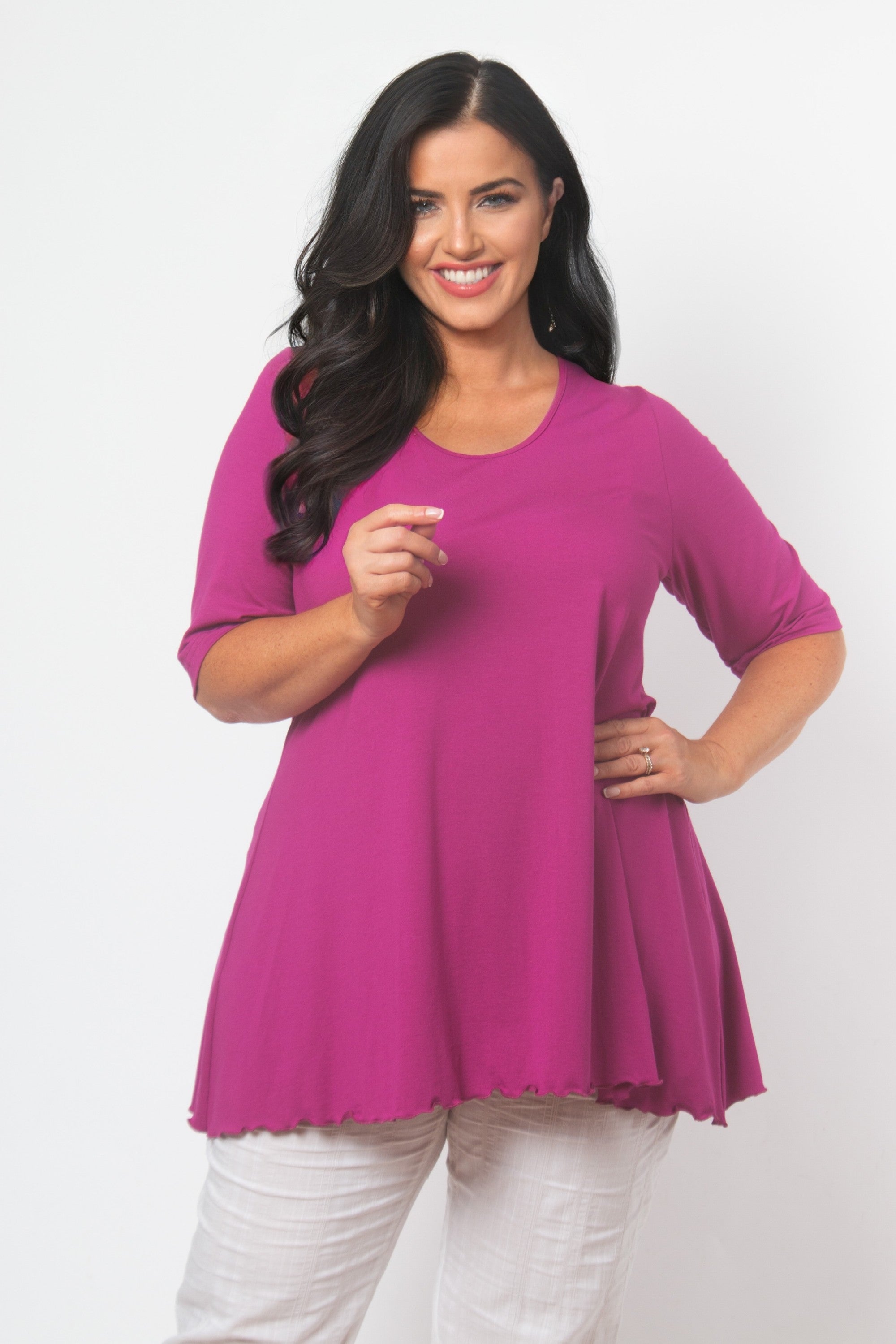 Exelle Saskato plain tee - Fuchsia