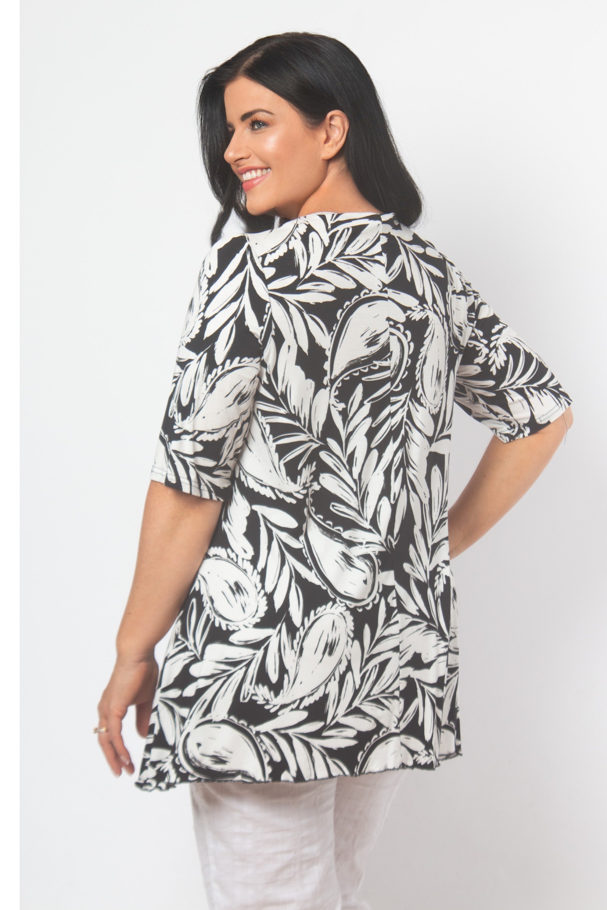 Exelle Saskato print tee - Black/White