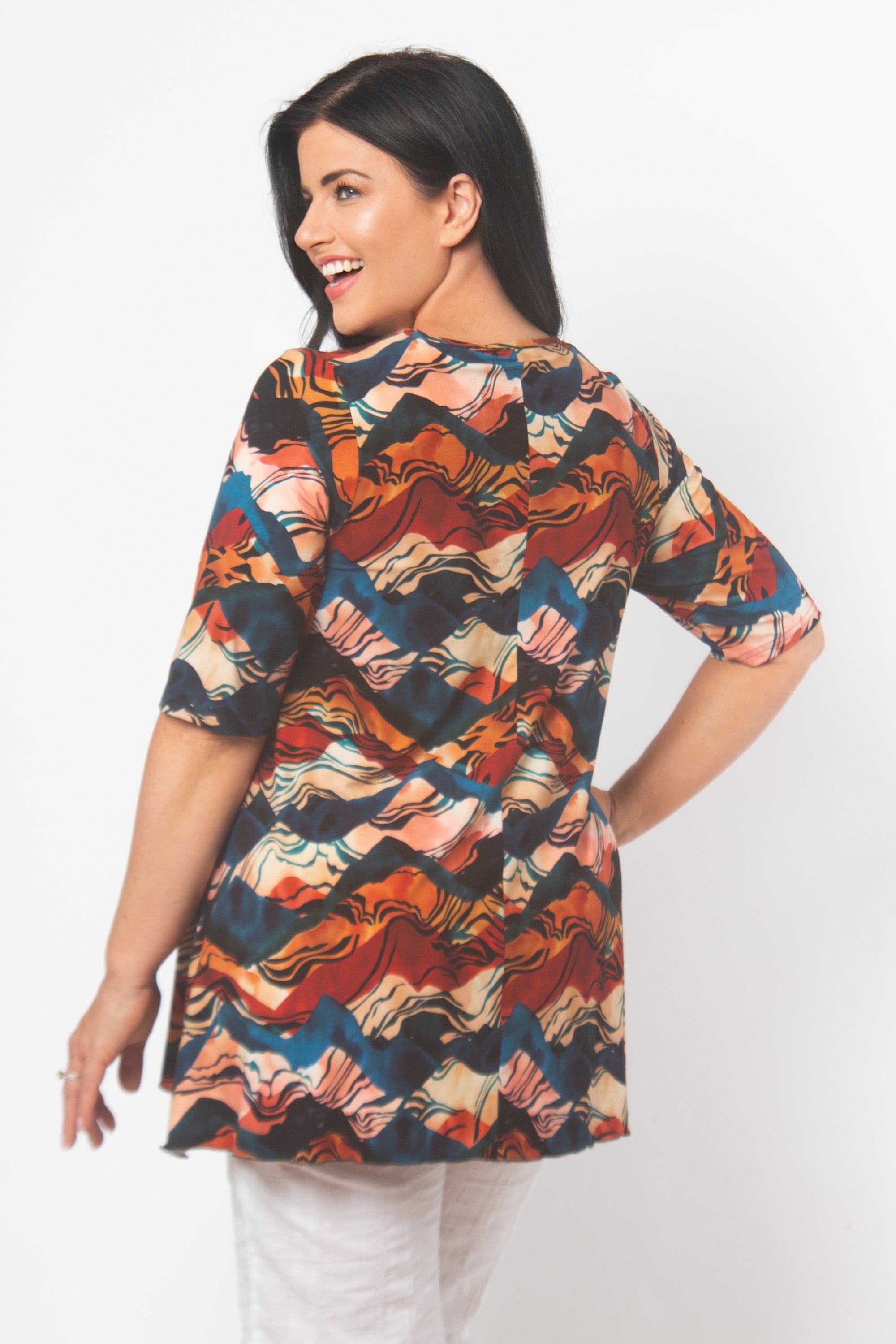 Exelle Saskato print tee - Terracotta