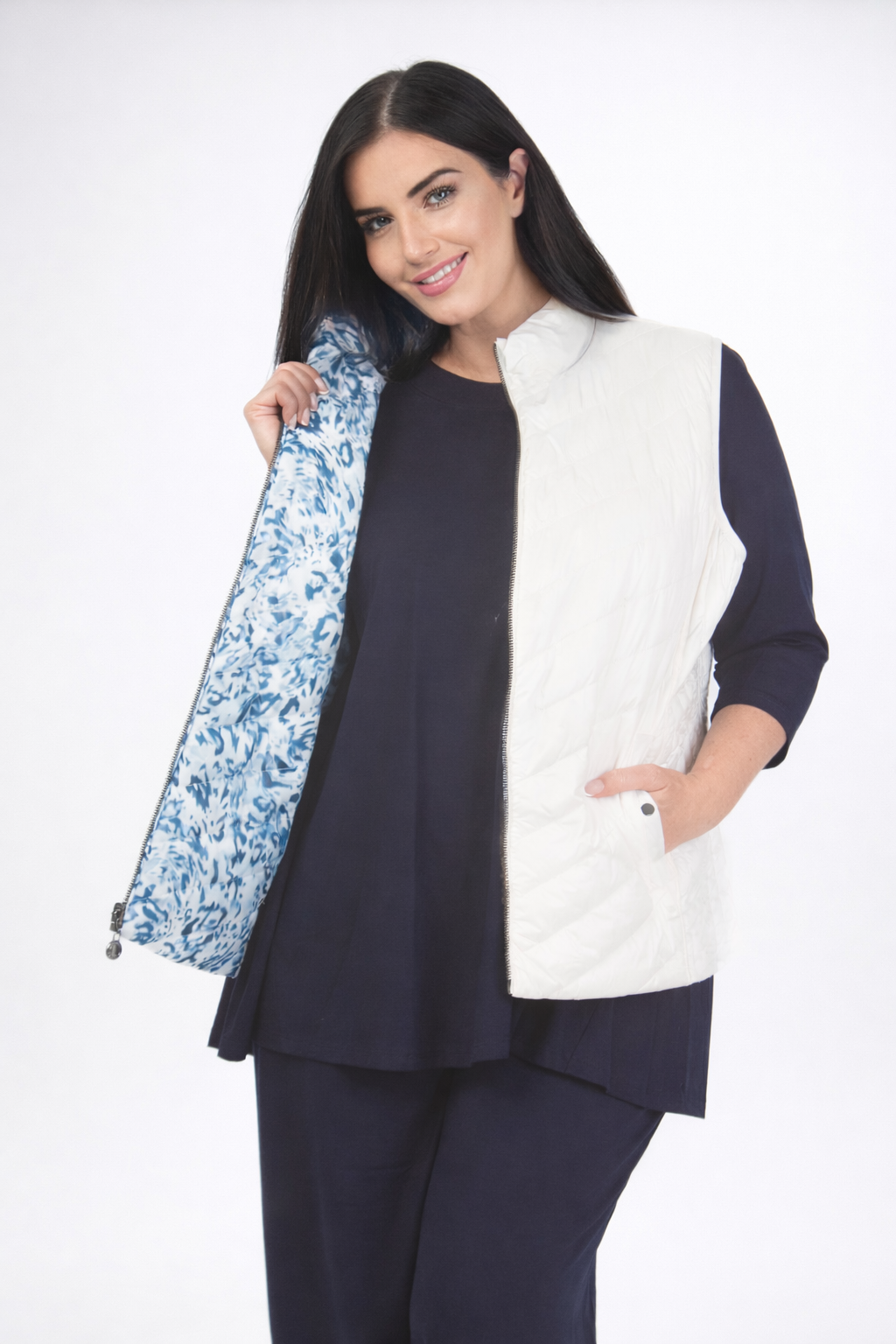 Frandsen reversible gilet - Navy/White