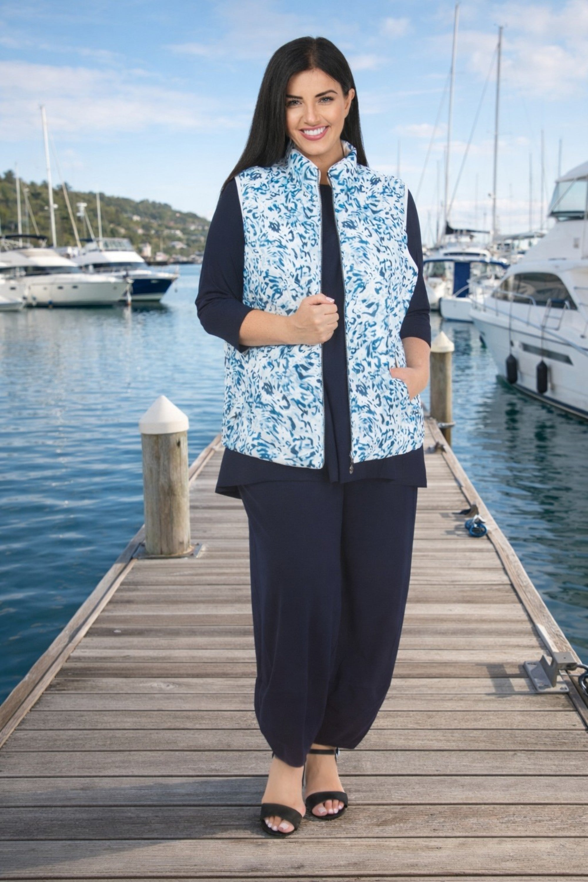Frandsen reversible gilet - Navy/White