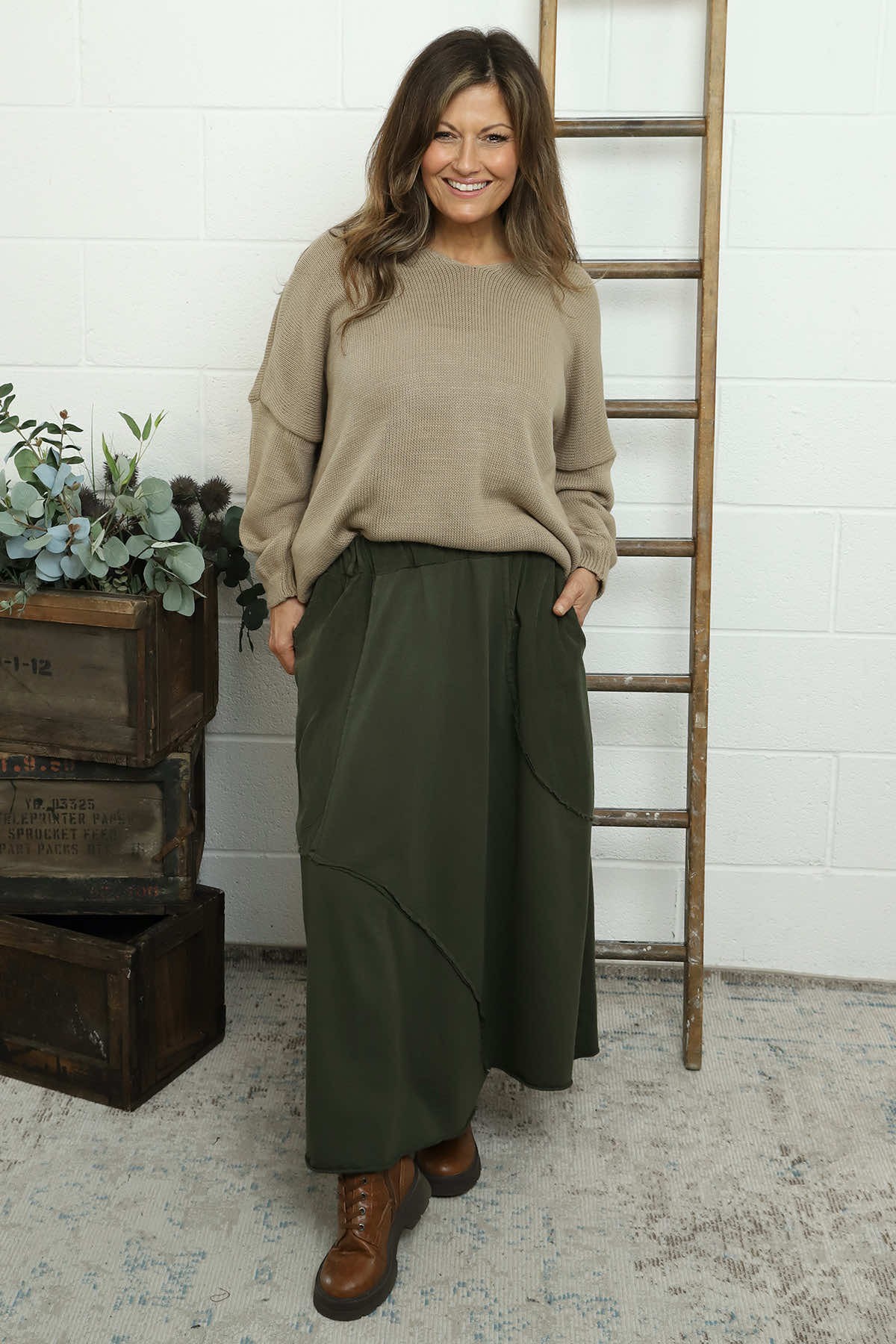 Made In Italy V neck jumper - Latte