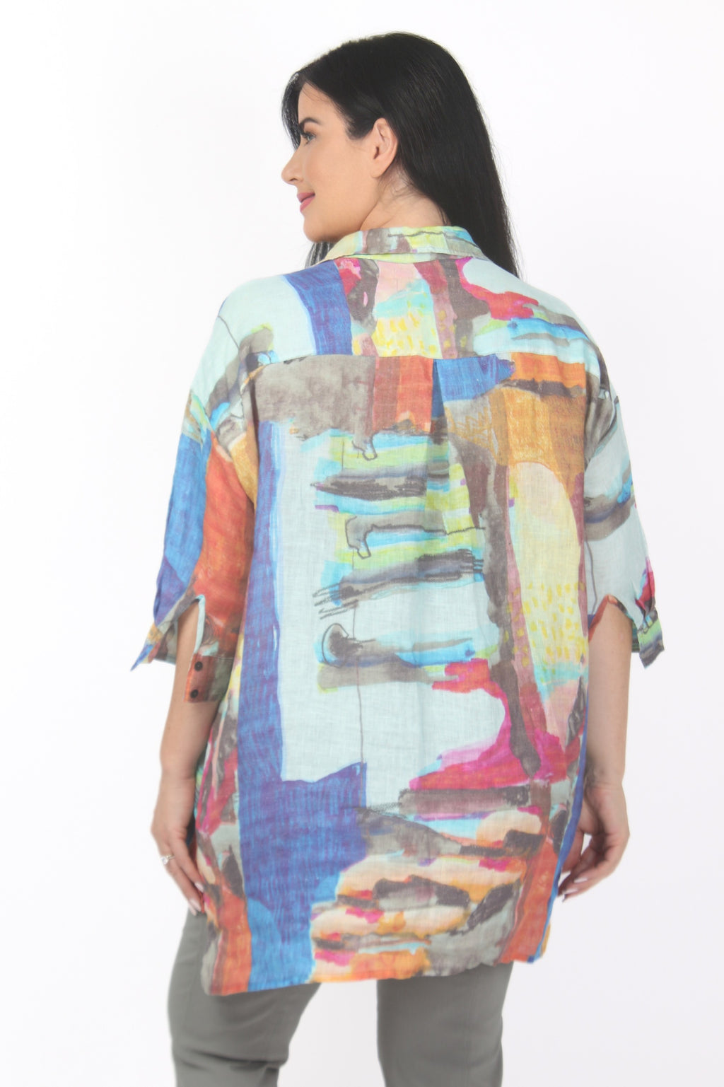 Grizas linen print shirt - Abstract