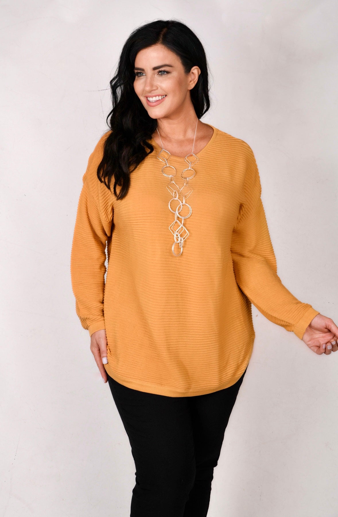 Orientique rib jumper - Lemonite