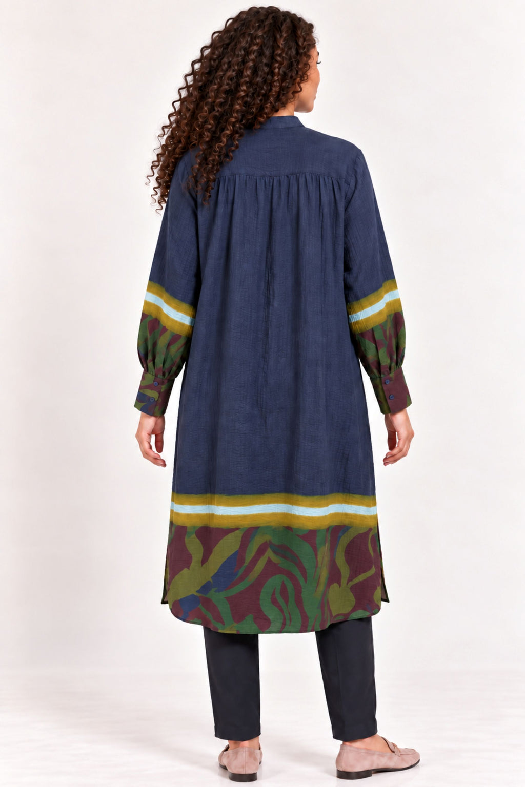 Noen crinkle shirt dress - Navy