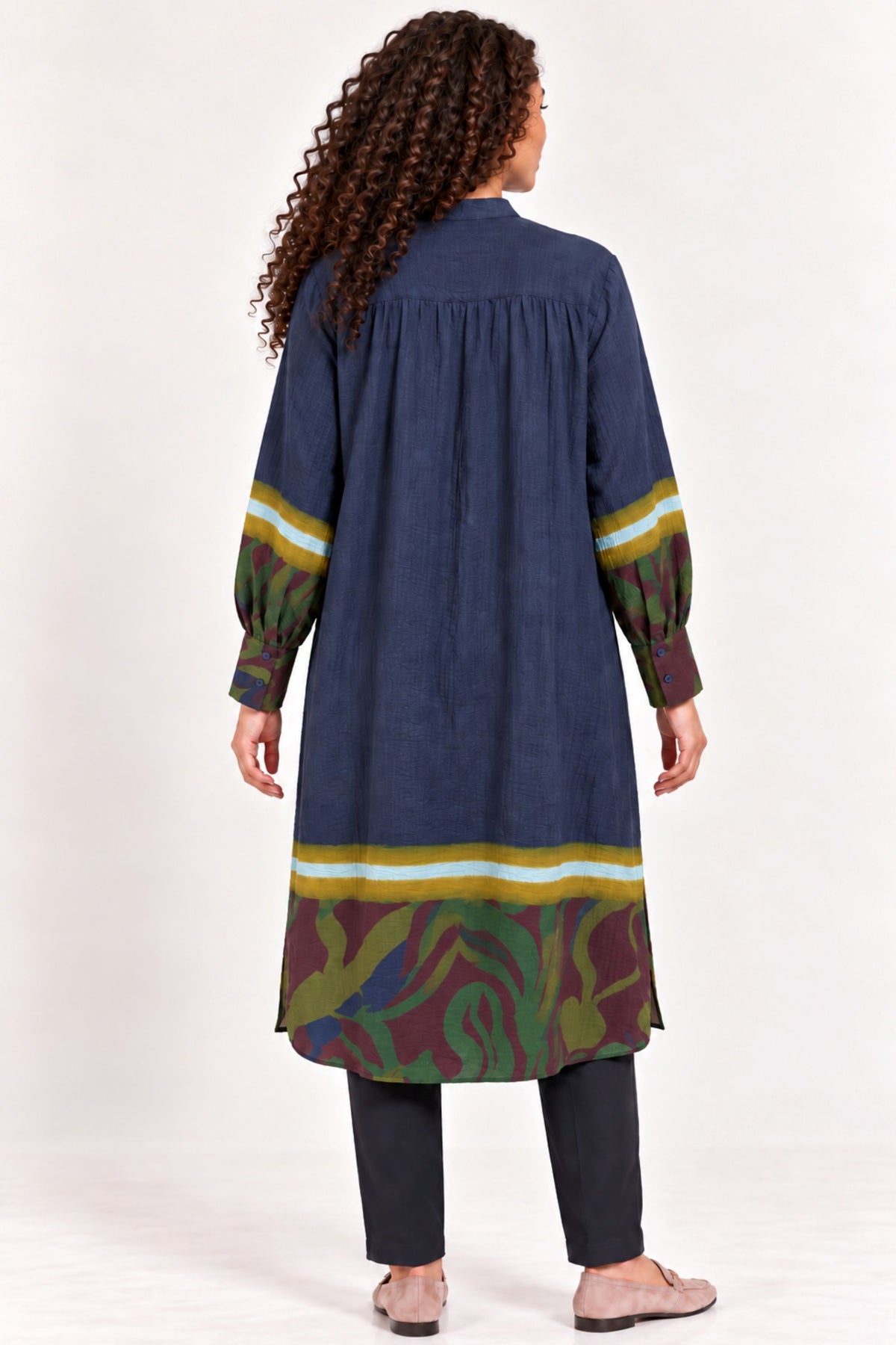 Noen crinkle shirt dress - Navy