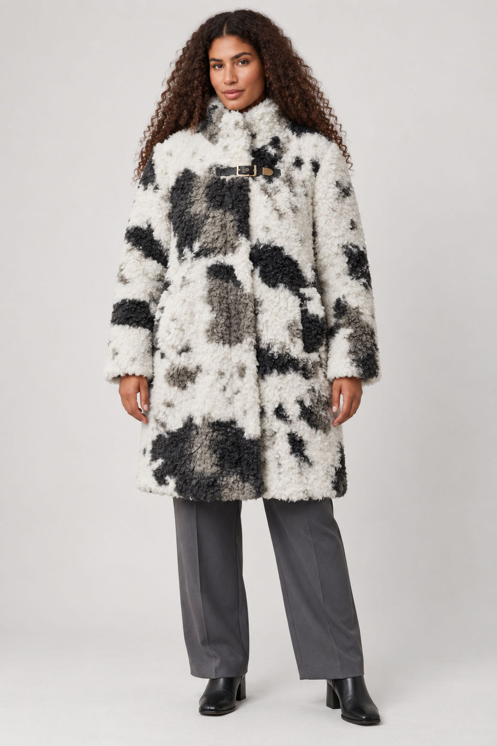 Noen shaggy jacket - Black/White